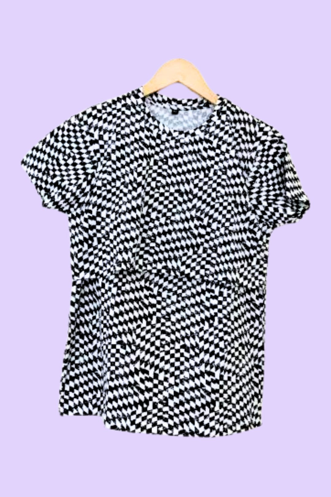 Black And White Checked Printed Feeding Top
