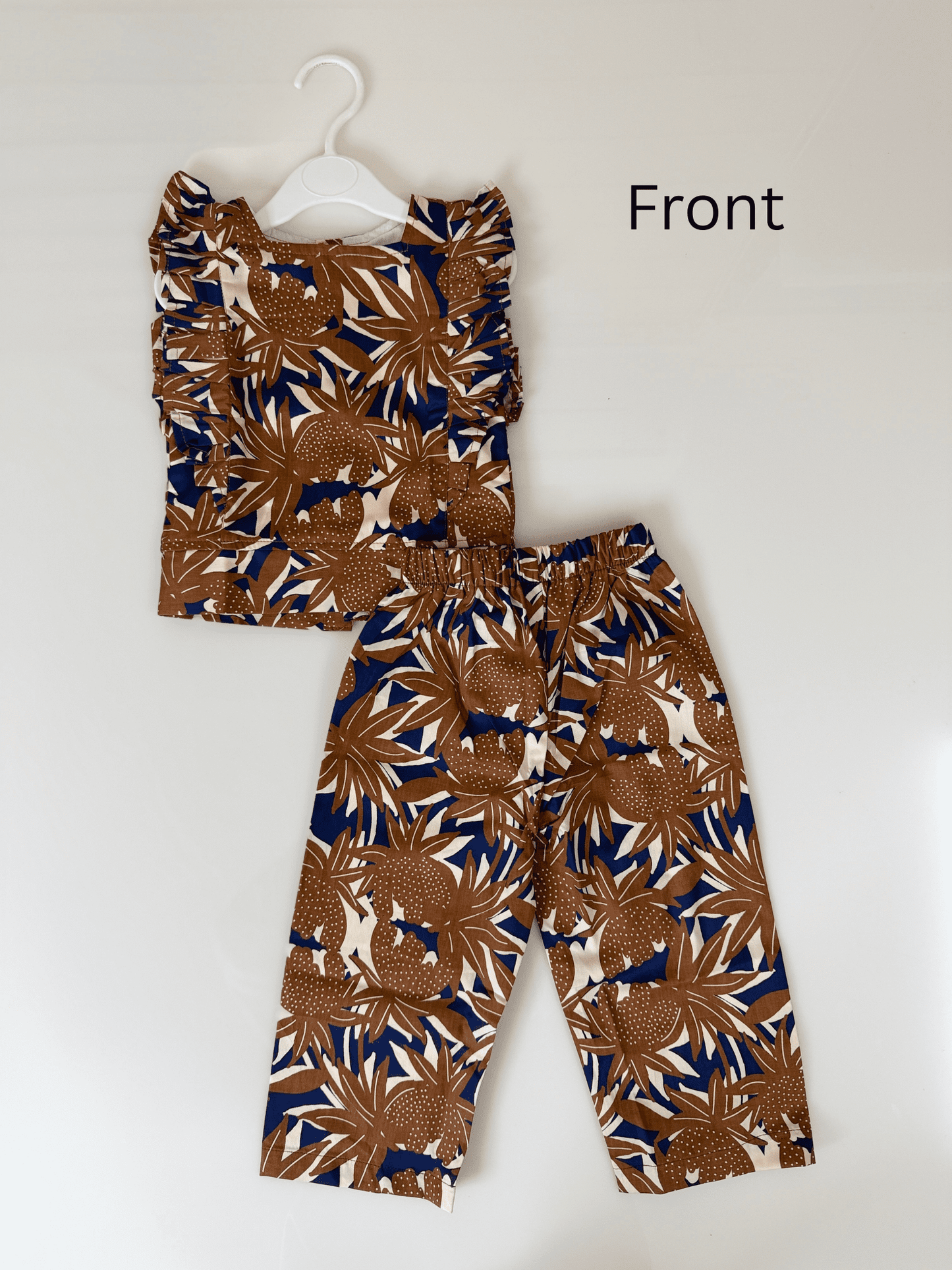 Tropical Print Baby Girl Sleeveless Top and Pant Set