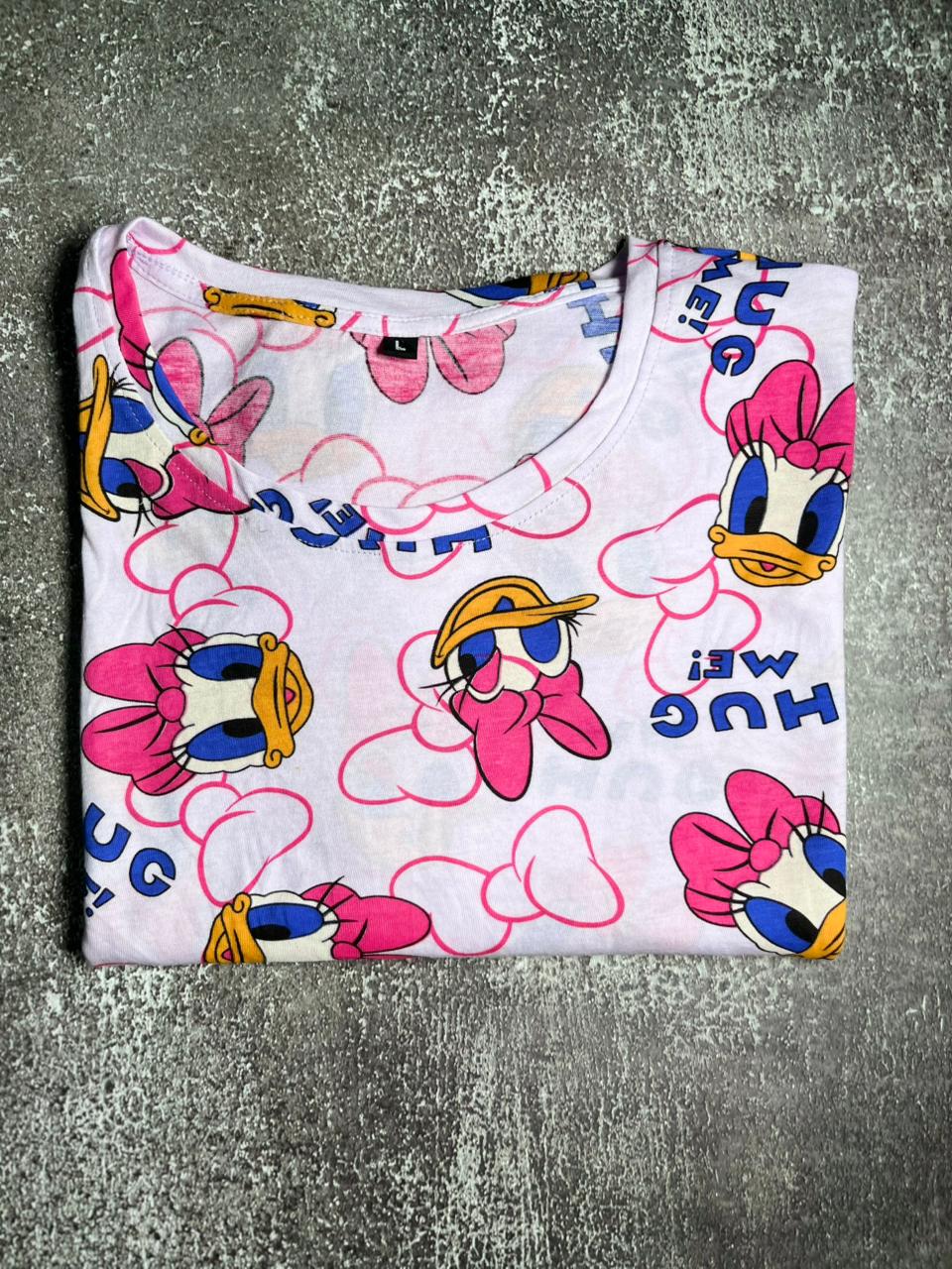 Pink Cartoon Print Long Tunic