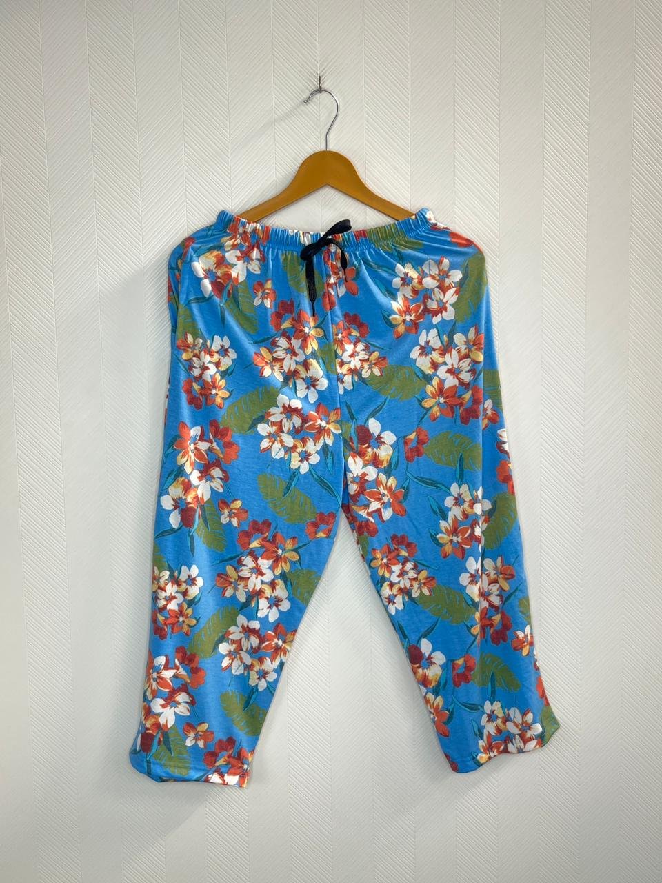 Sky Blue Tropical Bloom 3/4th Pants