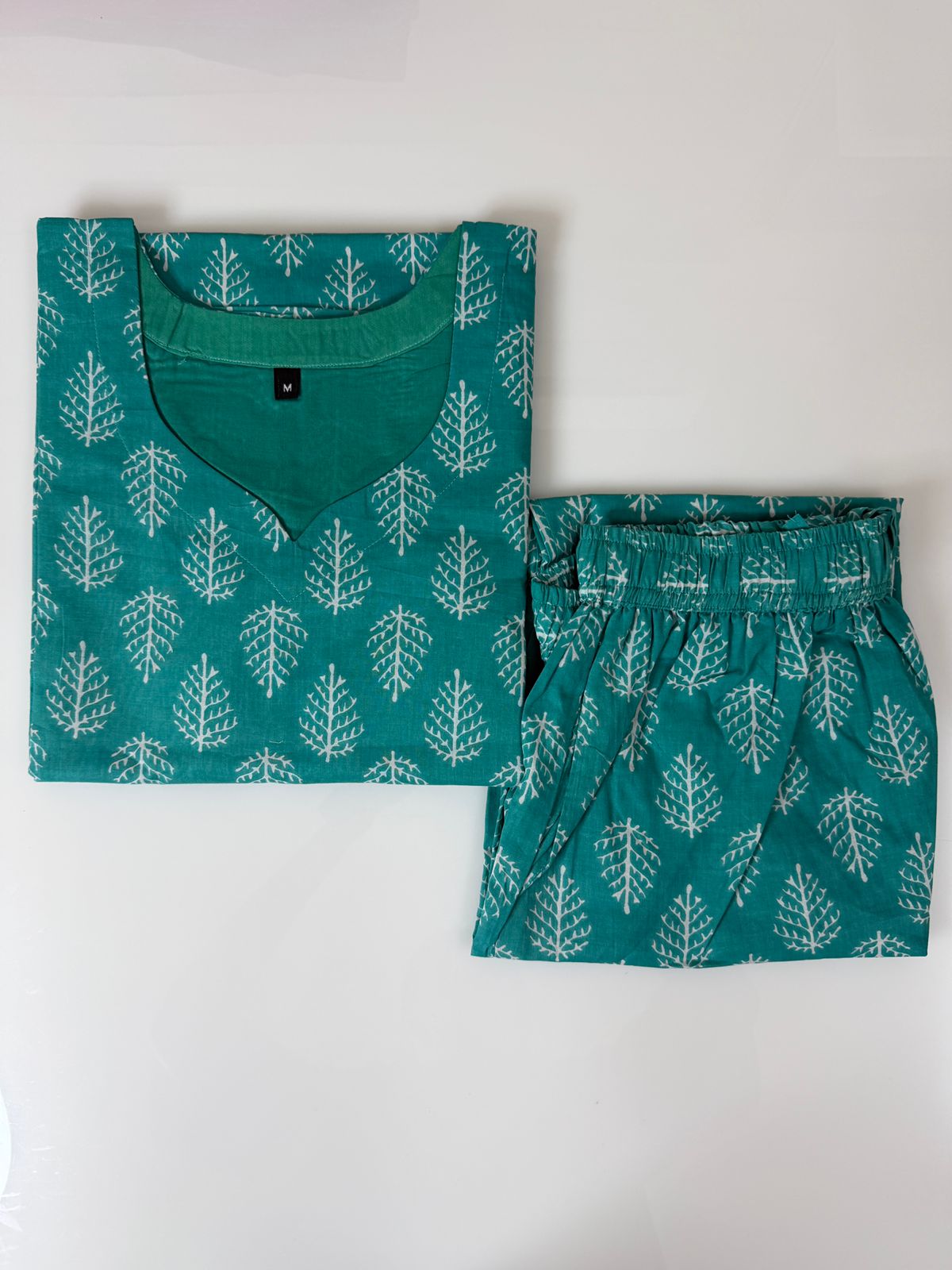Teal Leaf Print Outdoor Wear Co-ords