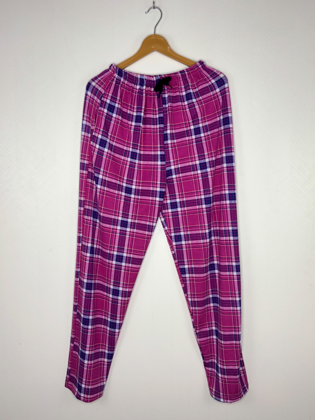 Pink Checked Print Women's Night Pant