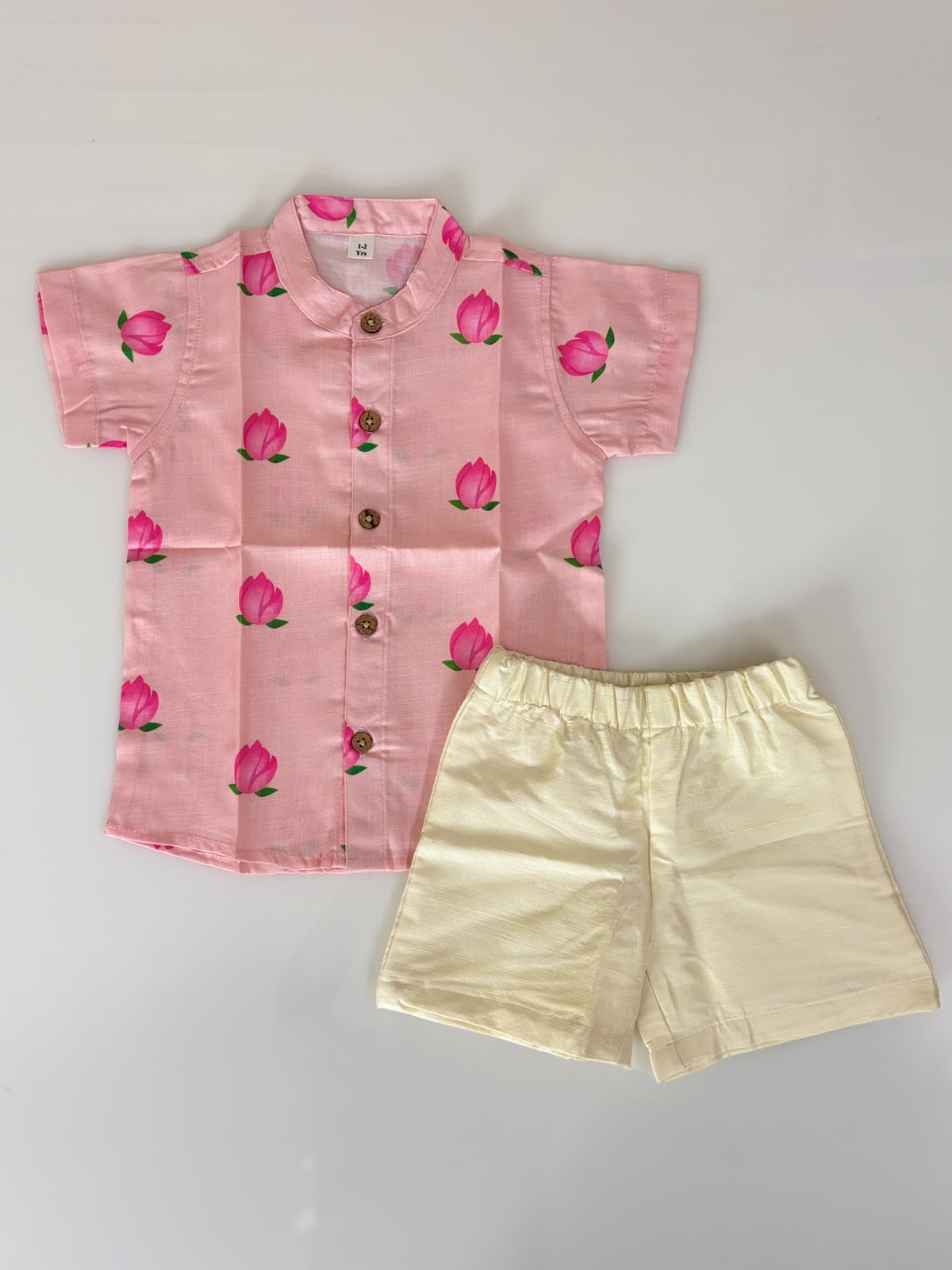 Blush Pink Lotus Print Kids Outdoor Wear