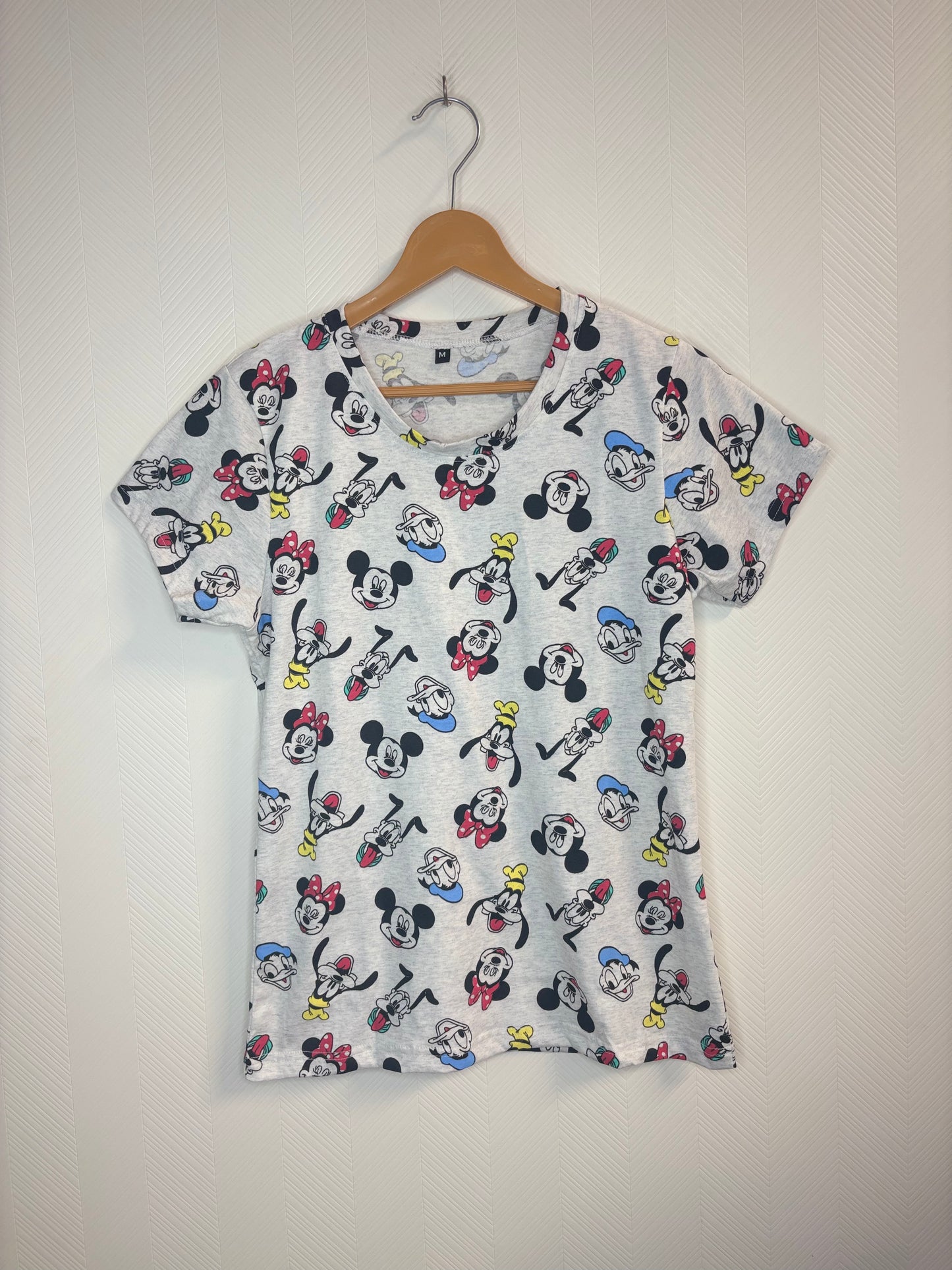 Grey Cartoon Print Women's T-Shirt