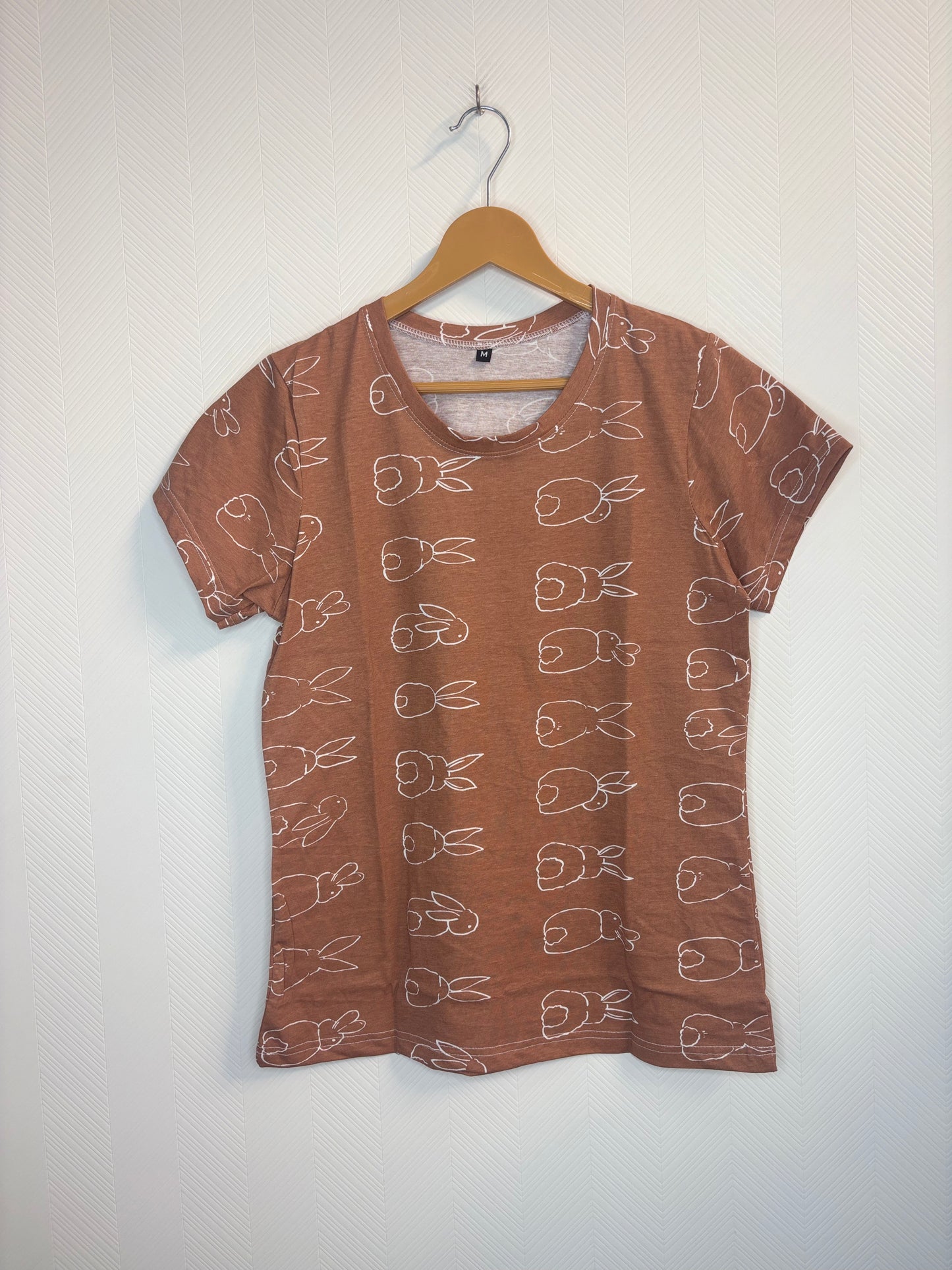 Brown Bunny Print Women's T-Shirt