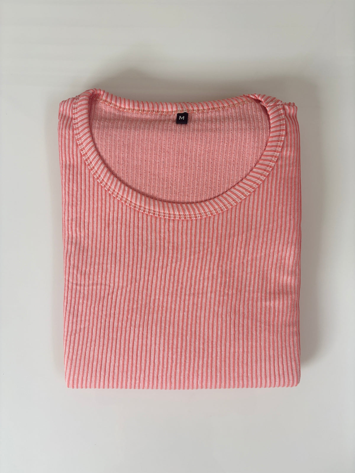 Coral Red Pin Stripe Short Sleeve Lounge Frock