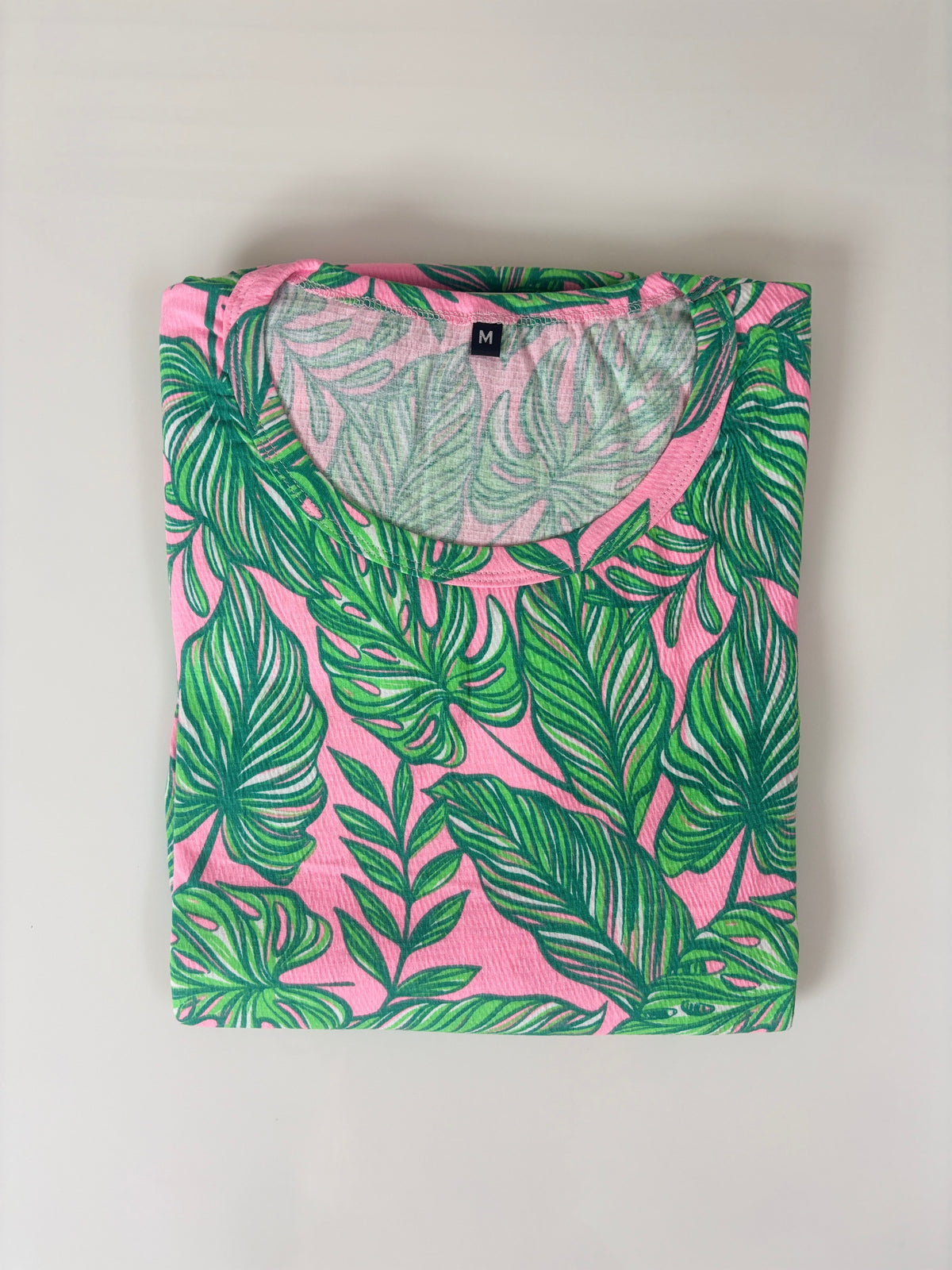 Leaf Print Short Sleeve Lounge Frock