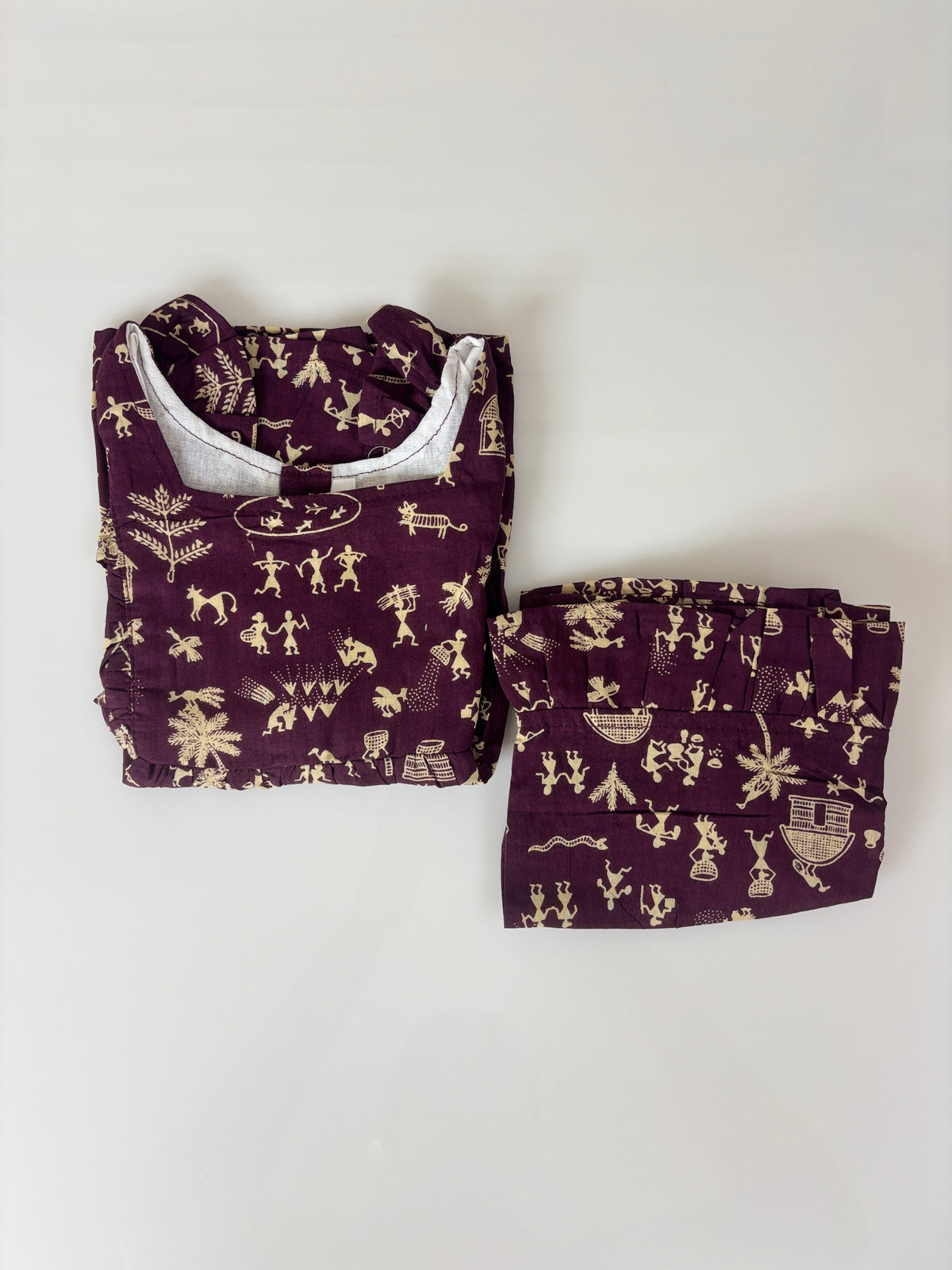 Brown Tribal Print Girl Outdoor wear set