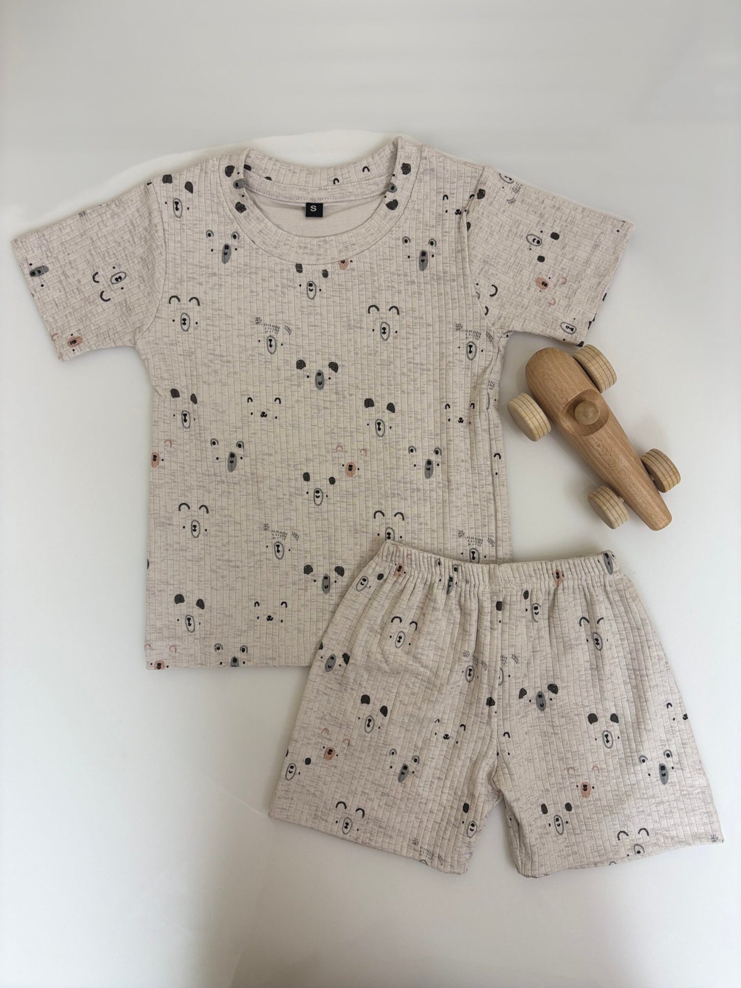 Grey Face Printed Kids T-shirt and shorts Coords