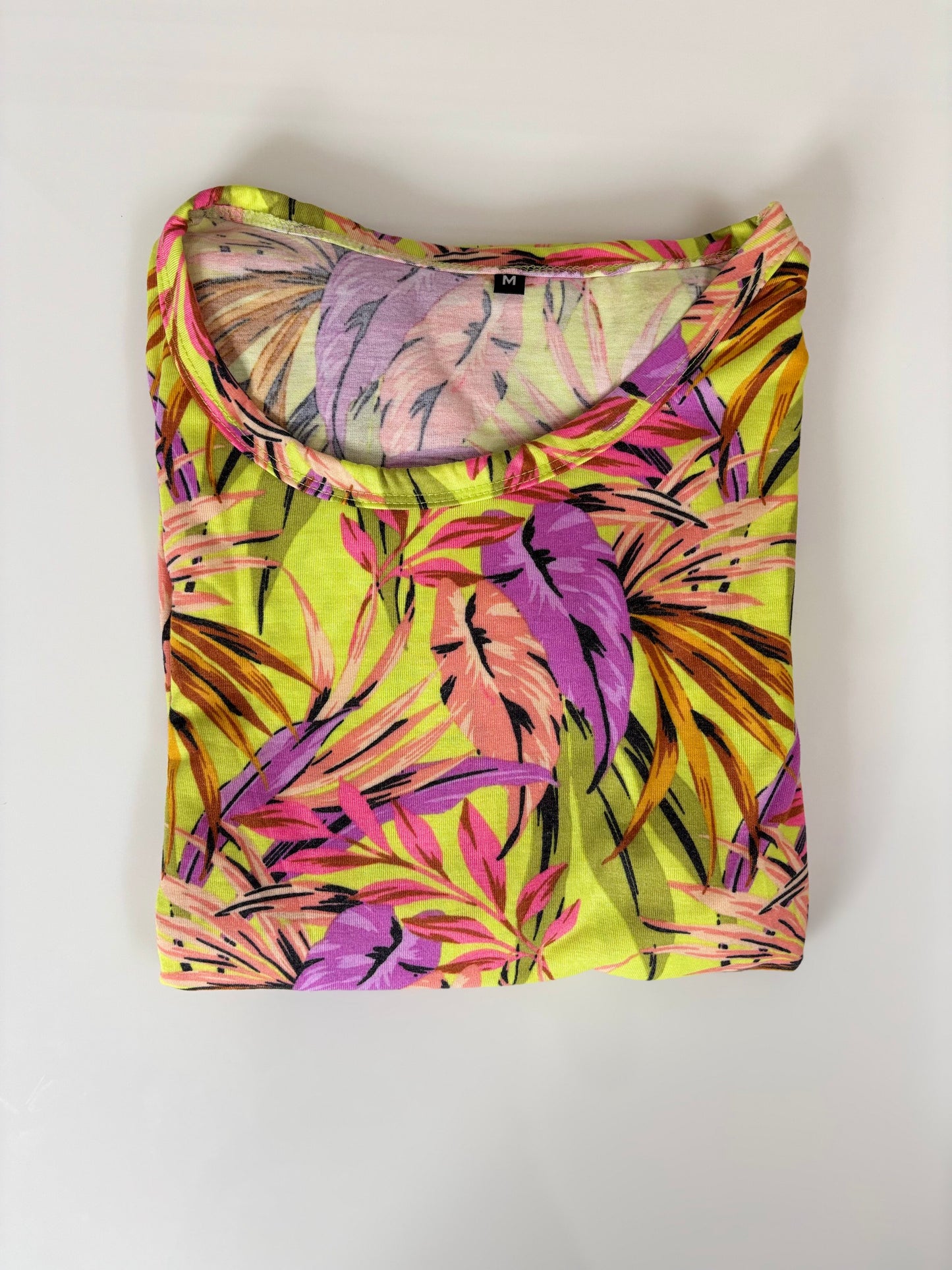 Lime Green Tropical Leaf Print Lounge Frock