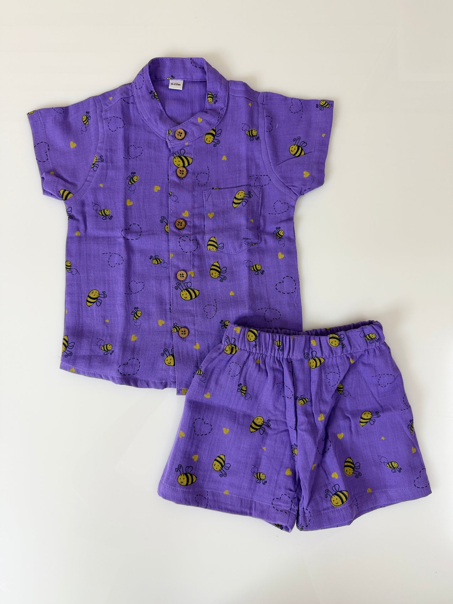 Purple Bee Kids Outdoor Shirt & Shorts Coords