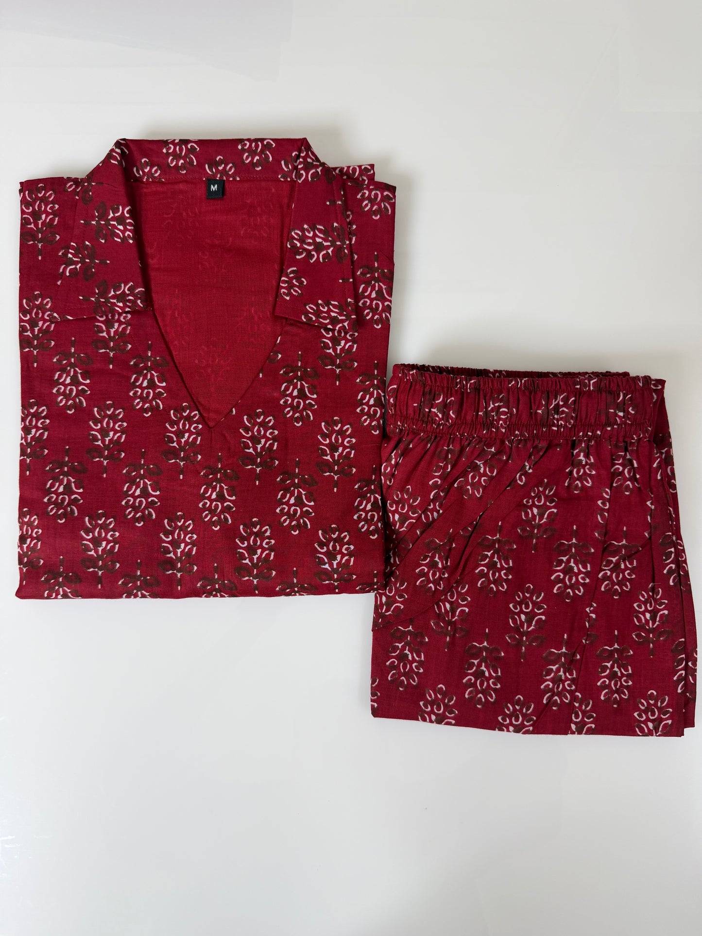Maroon with Floral Print Outdoor Wear Coords
