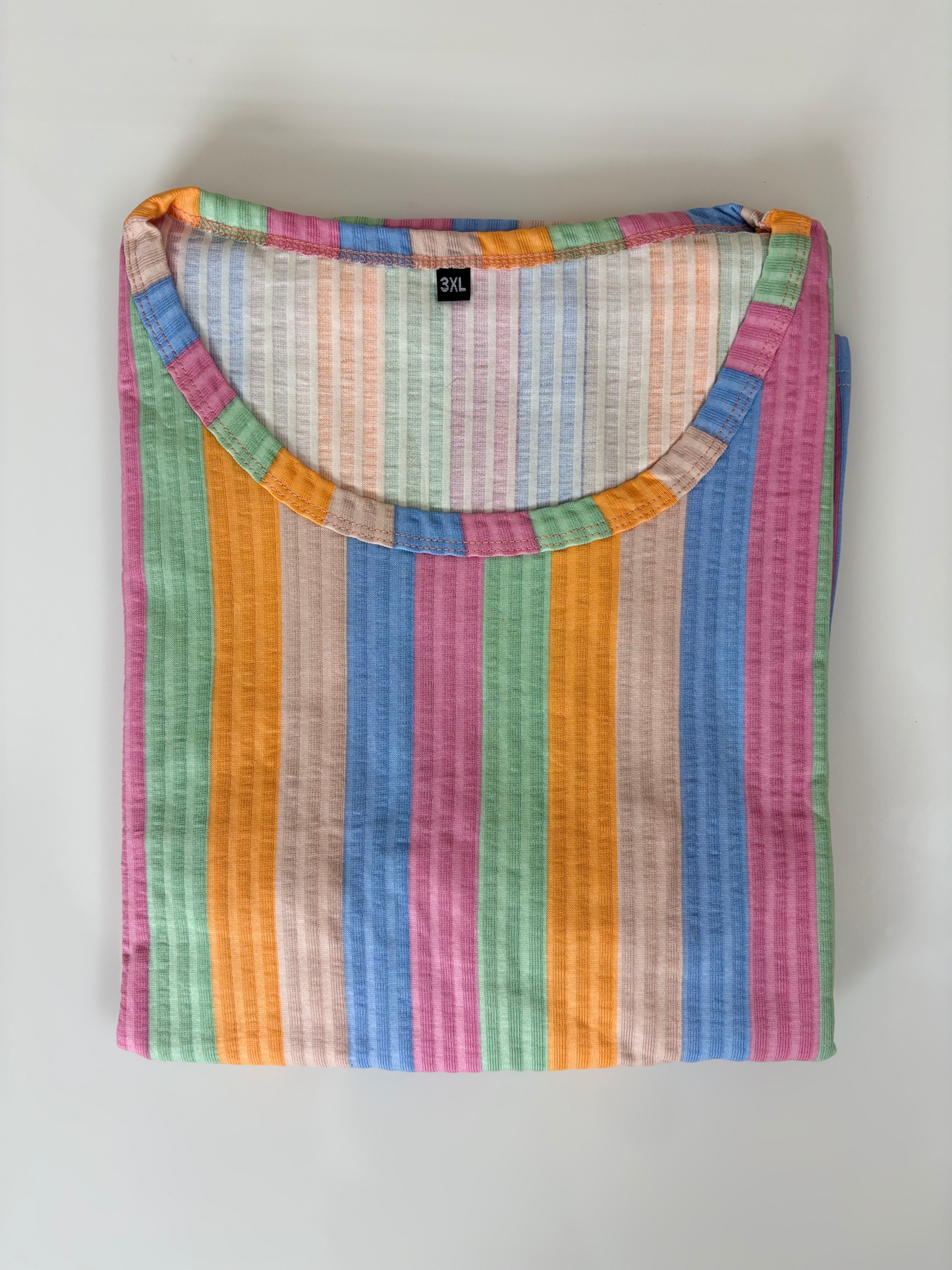Multicolor Stripe Print Crush Frock