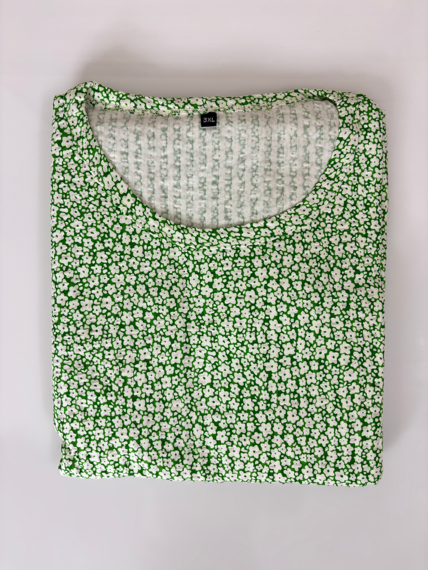 Green Ditsy Floral Print Crush Frock