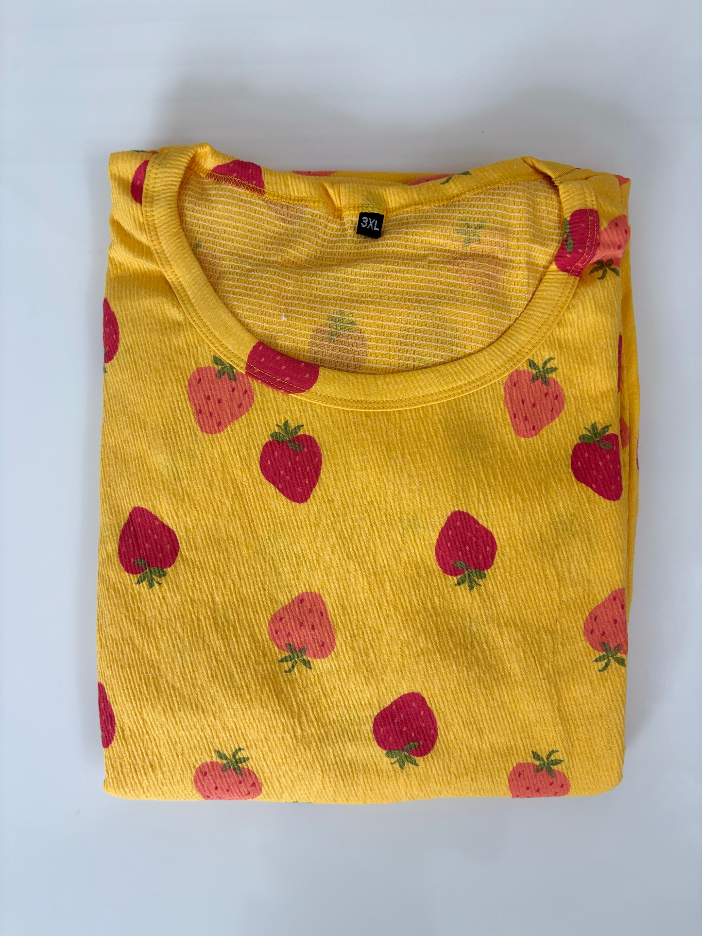 Yellow Strawberry Print Crush Frock
