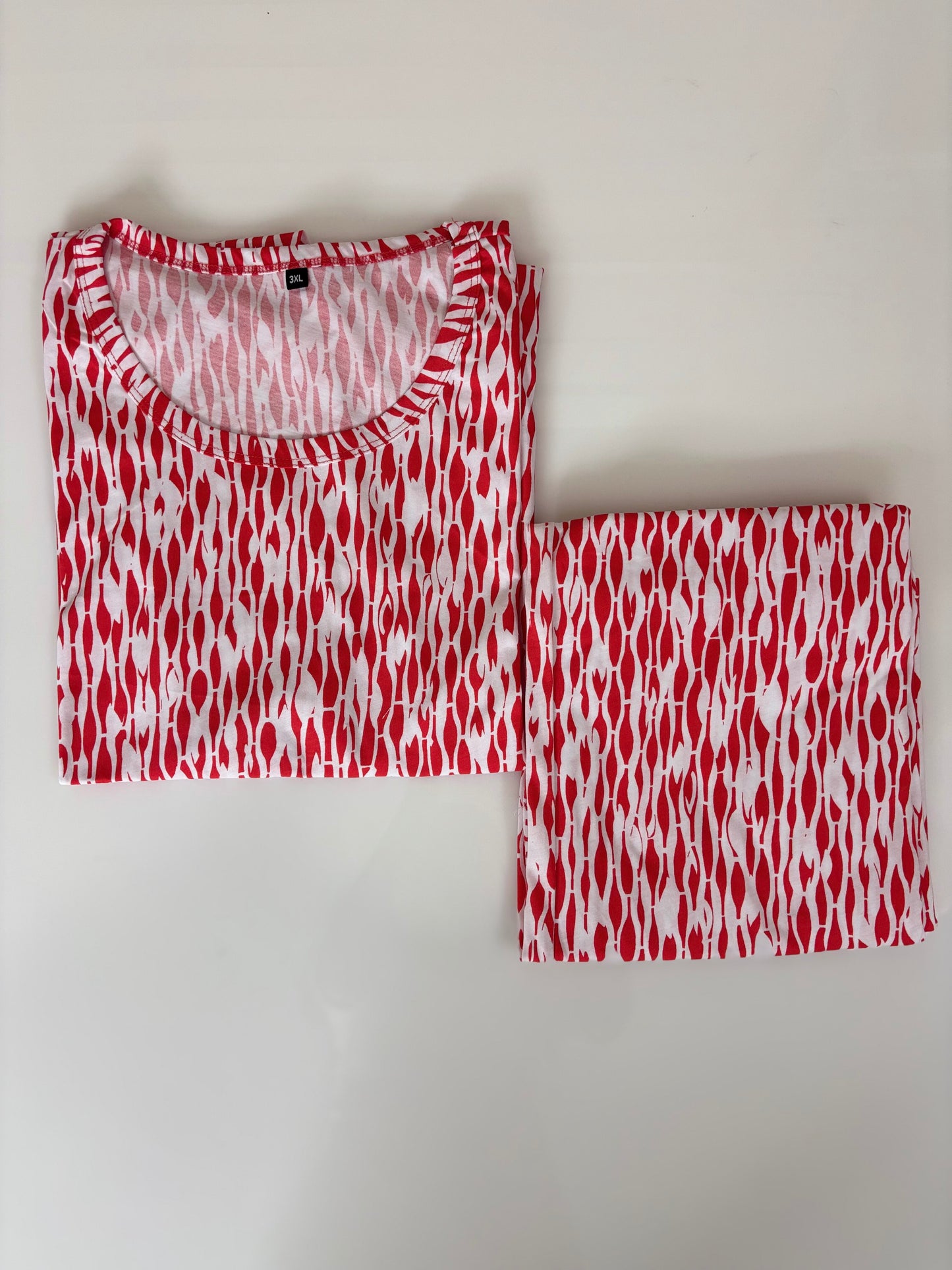 Coral Animal Print T-Shirt and Palazzo Set