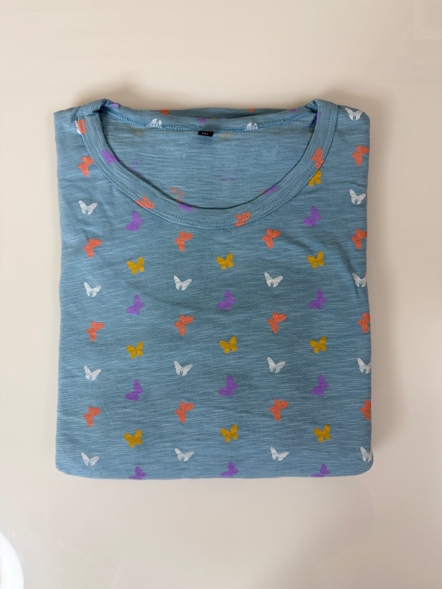 Light Blue Butterfly Print Maternity Feeding Maxi