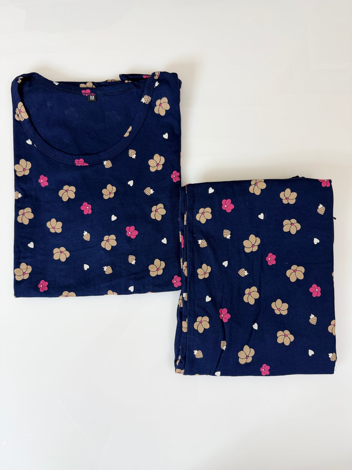 Navy Blue with Multicolor Abstract Printed T-shirt with Combo Pant Set