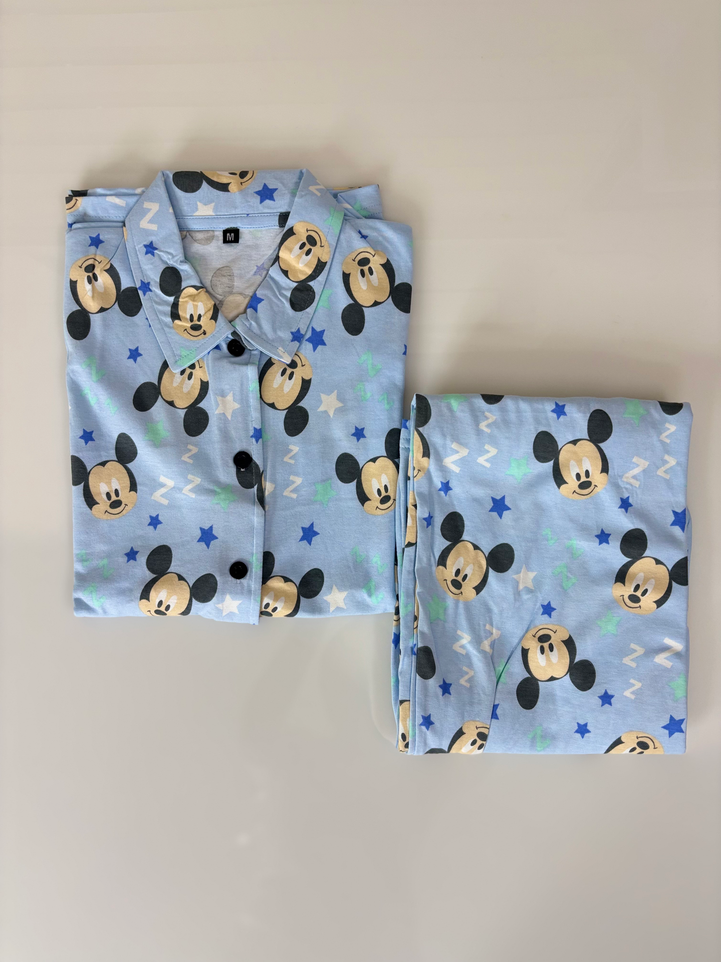 Blue Mickey Mouse Print Night Suit Sets