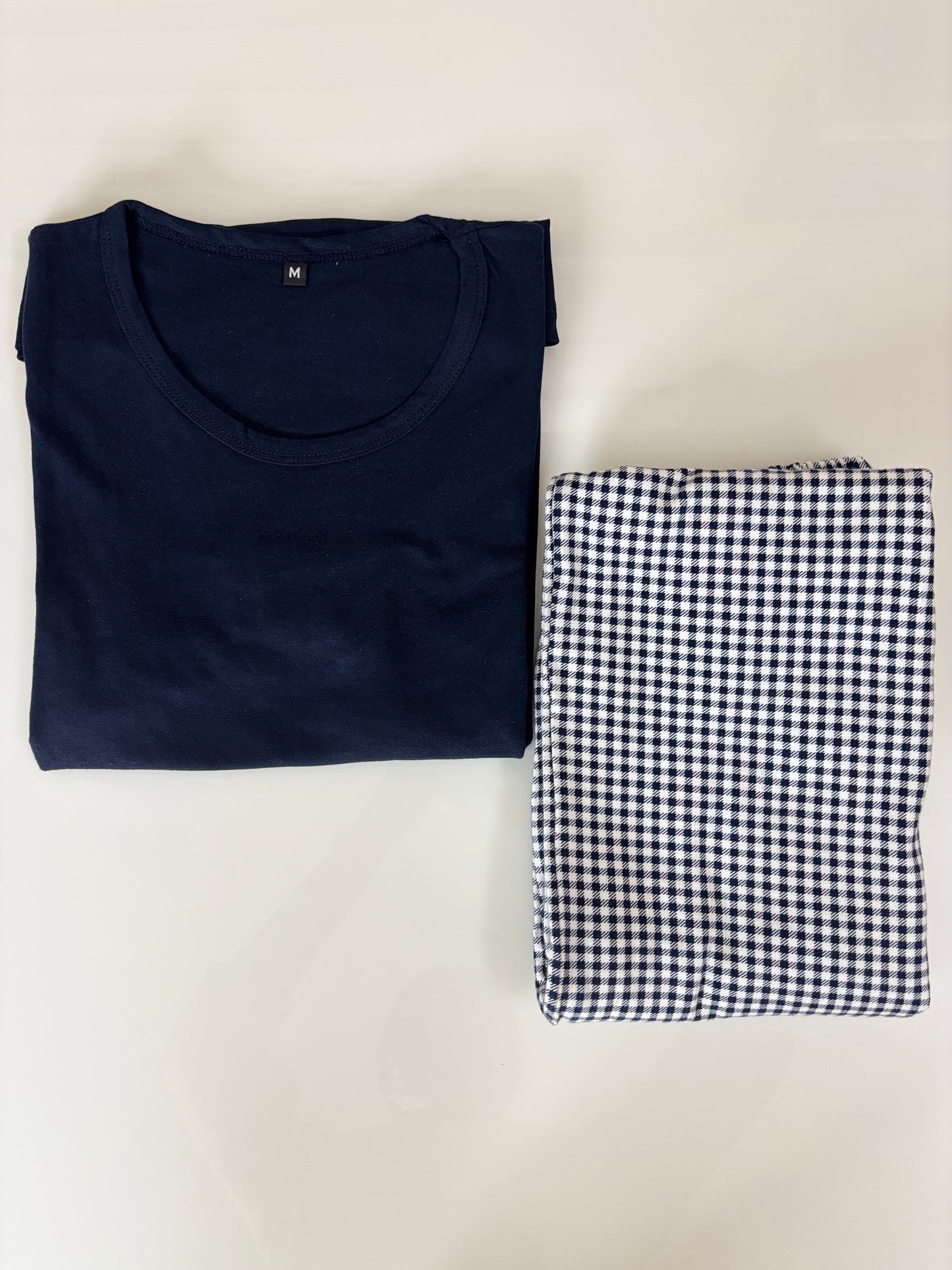 Navy Blue Solid T-Shirt and Pant Set