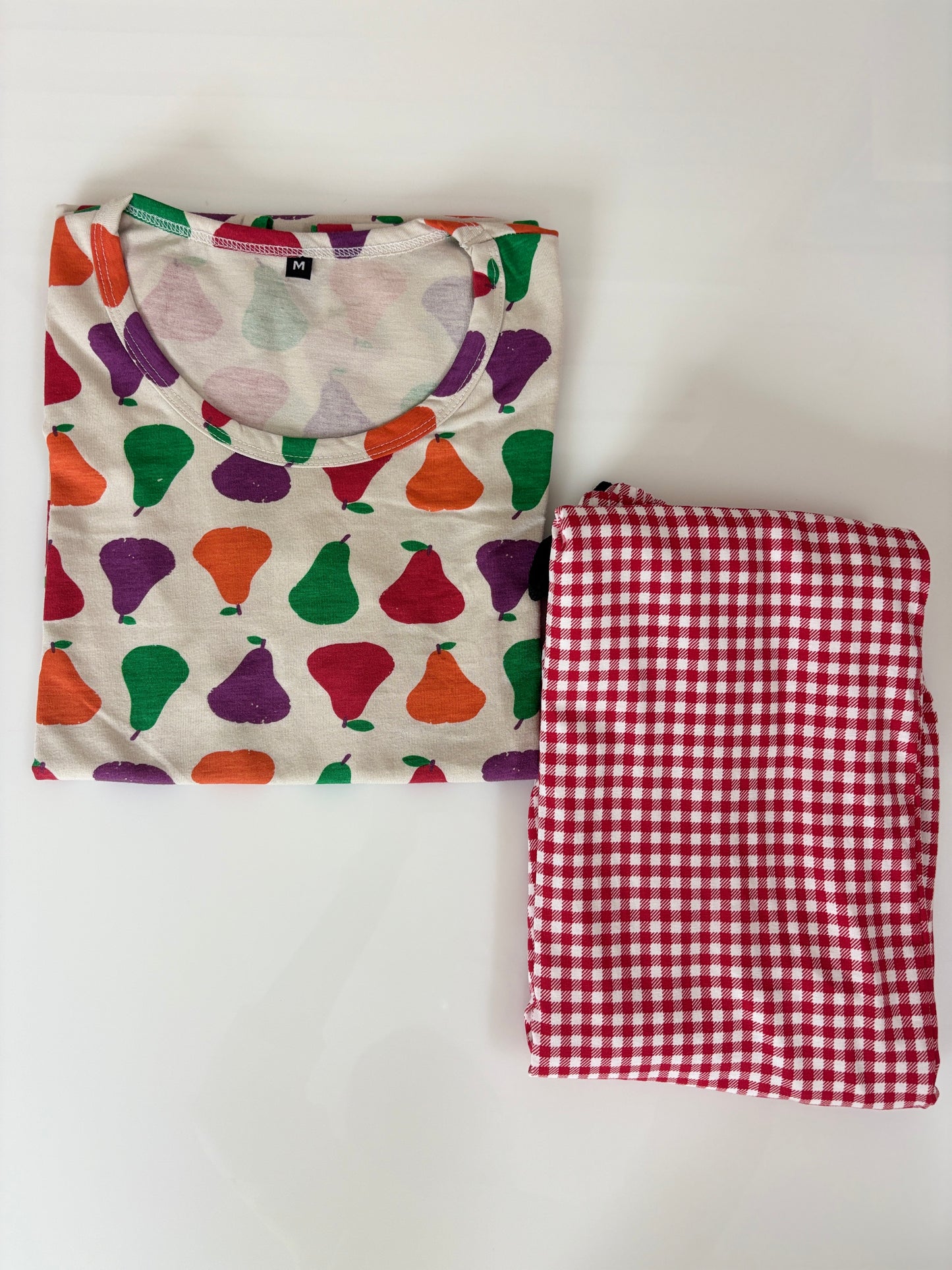 Cream Pear Print T-Shirt and Pant Set