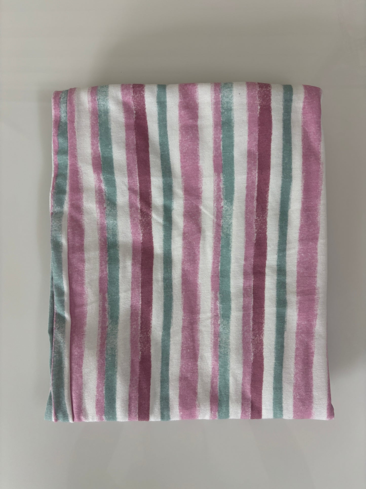 Pink Green Stripe Print Women Night Pant