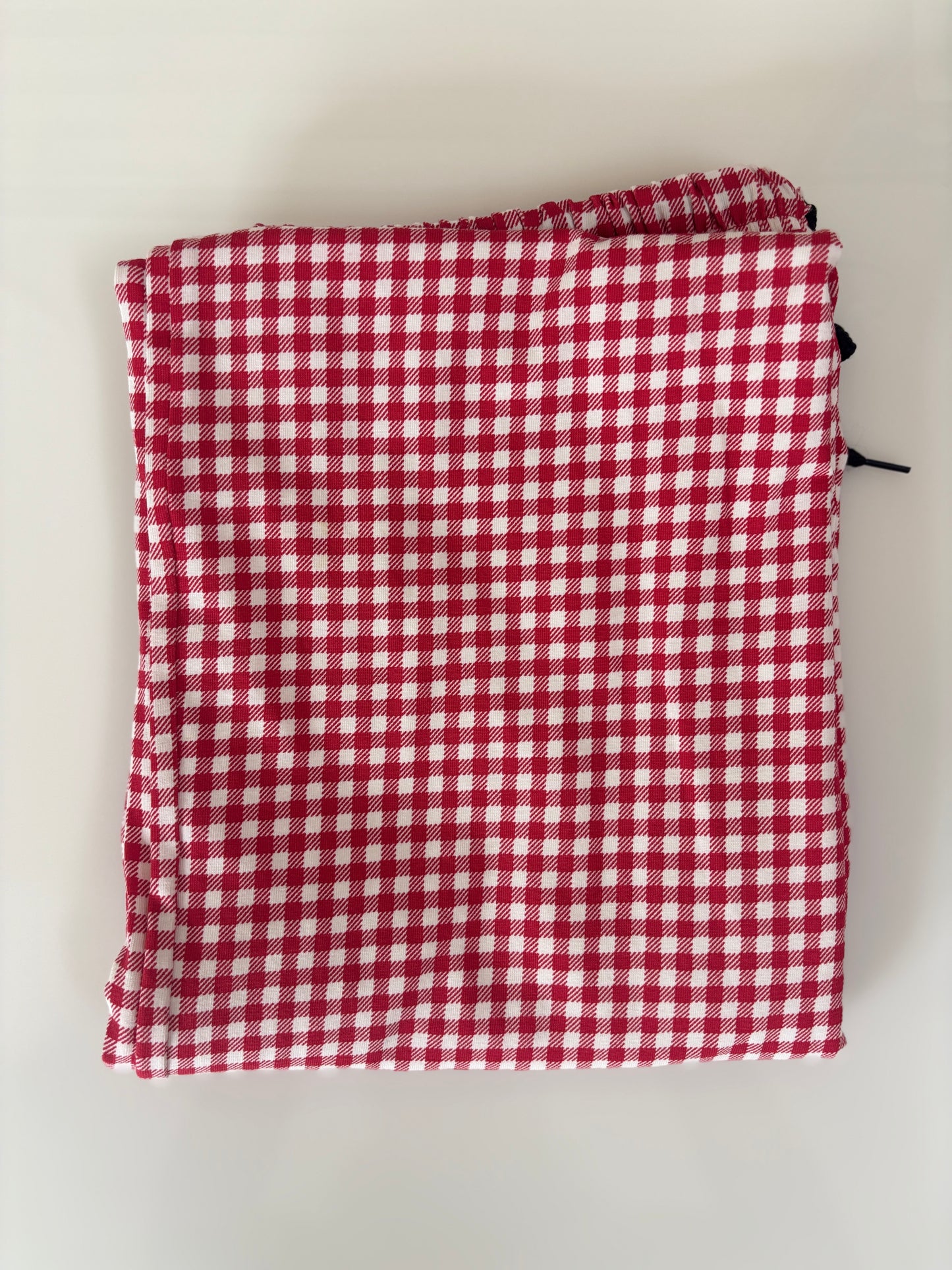 Red Checkered Print Women Night Pant
