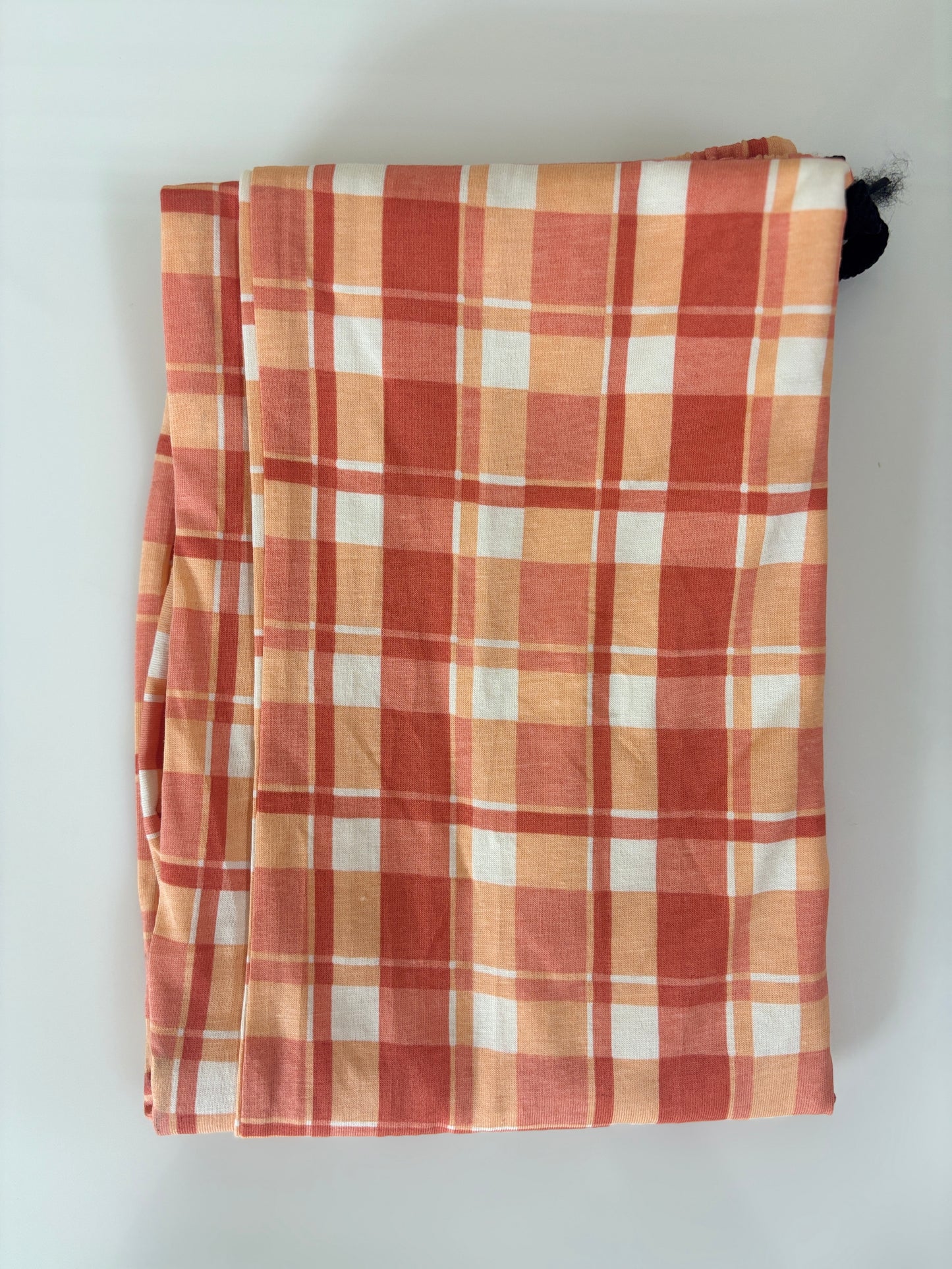 Peach Plaid Check Print Women Night Pant