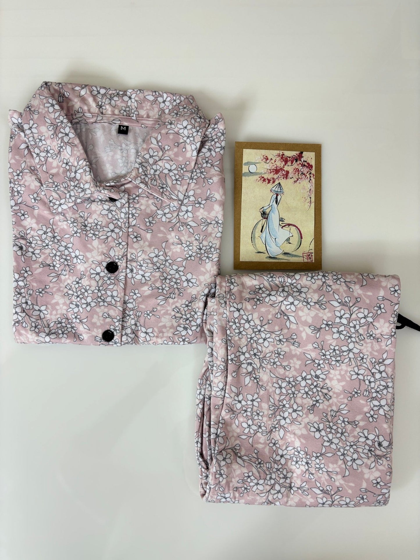 Spun Fabric Light Pink with Floral Paisley Printed Shirt and Pant Coords