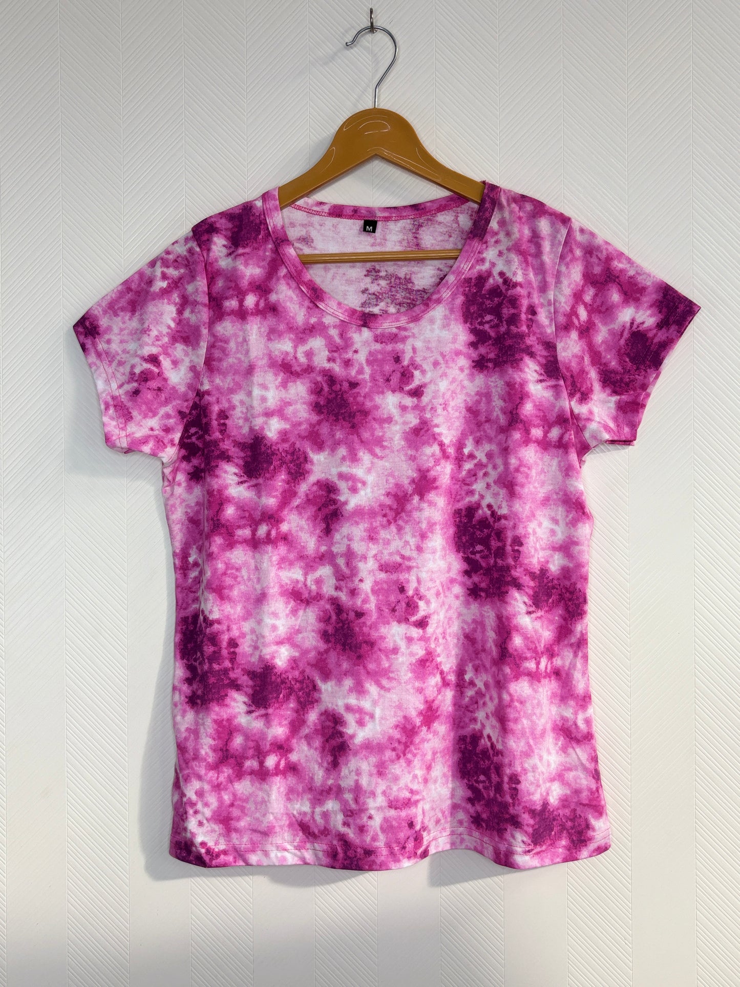 Pink Tie-Dye Print Women's T-Shirt