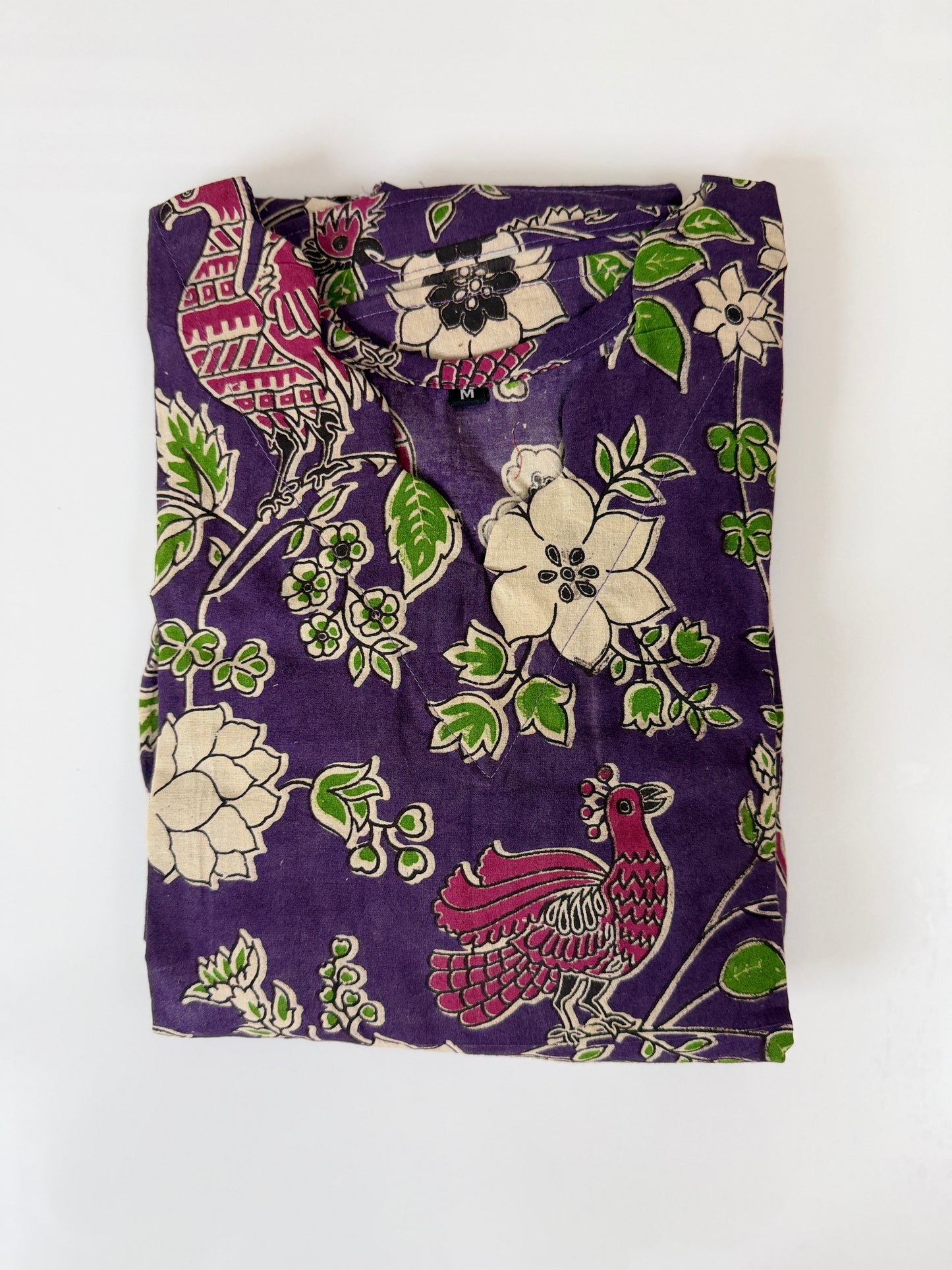 Kalamkari Prints Cotton Frocks Bird Print
