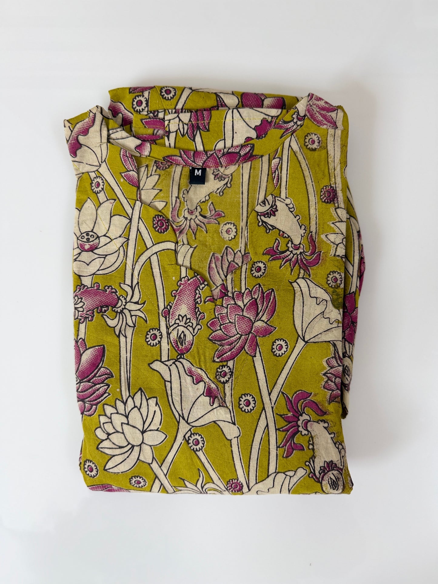 Kalamkari Prints Cotton Frocks Lotus Pond Print