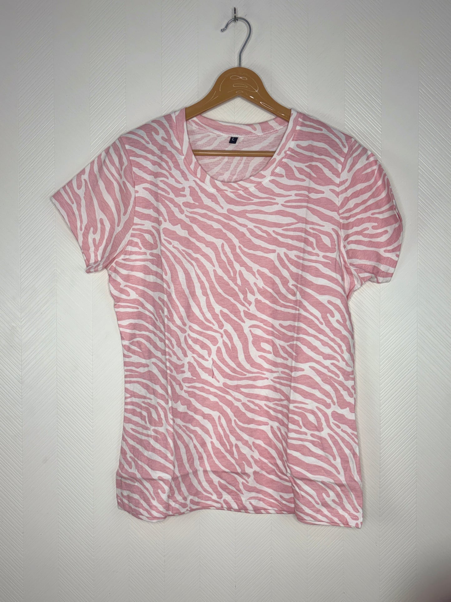 Pink Zebra Print Womens Tshirt