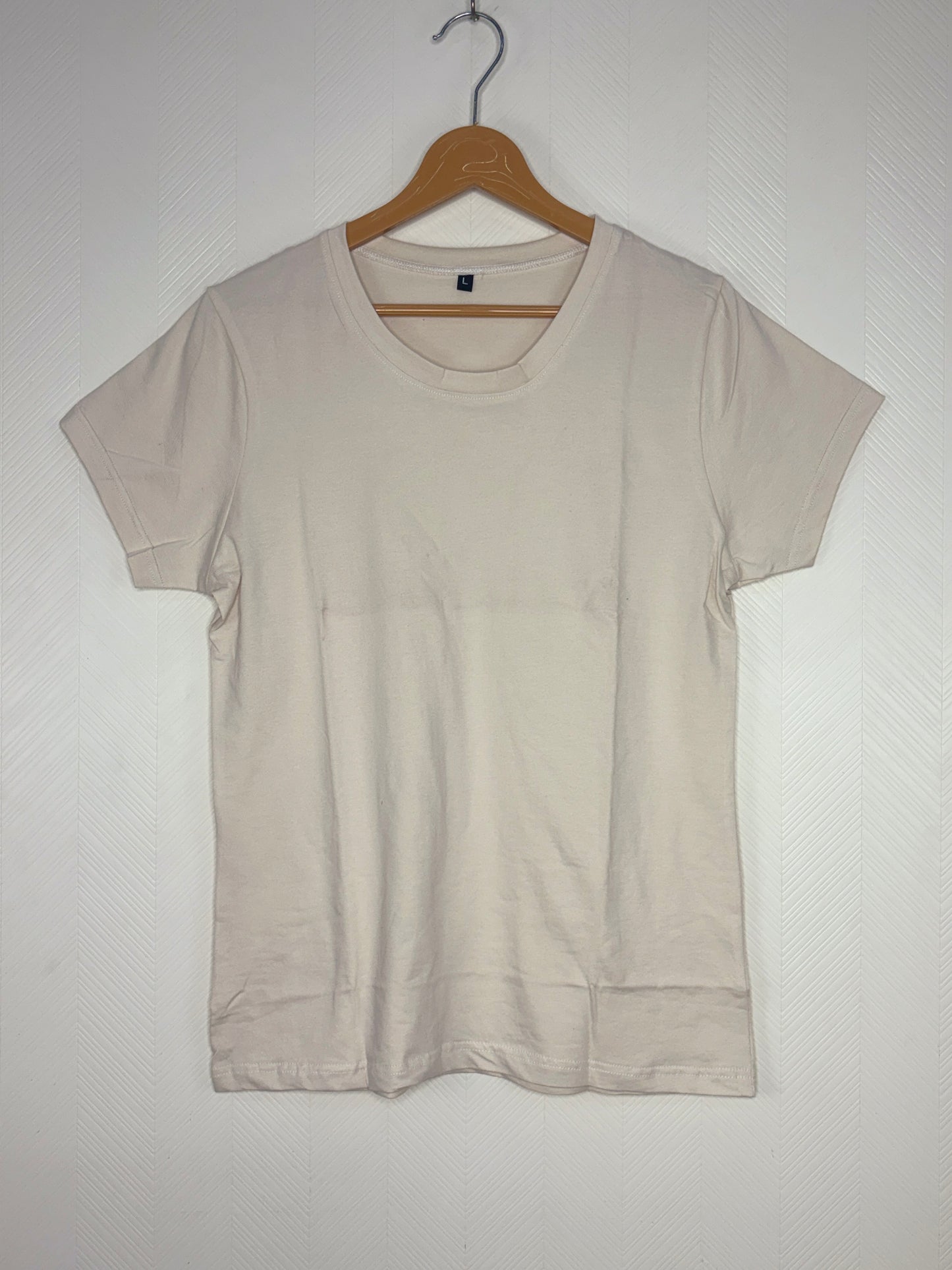Cream White Solid Women's T-Shirt