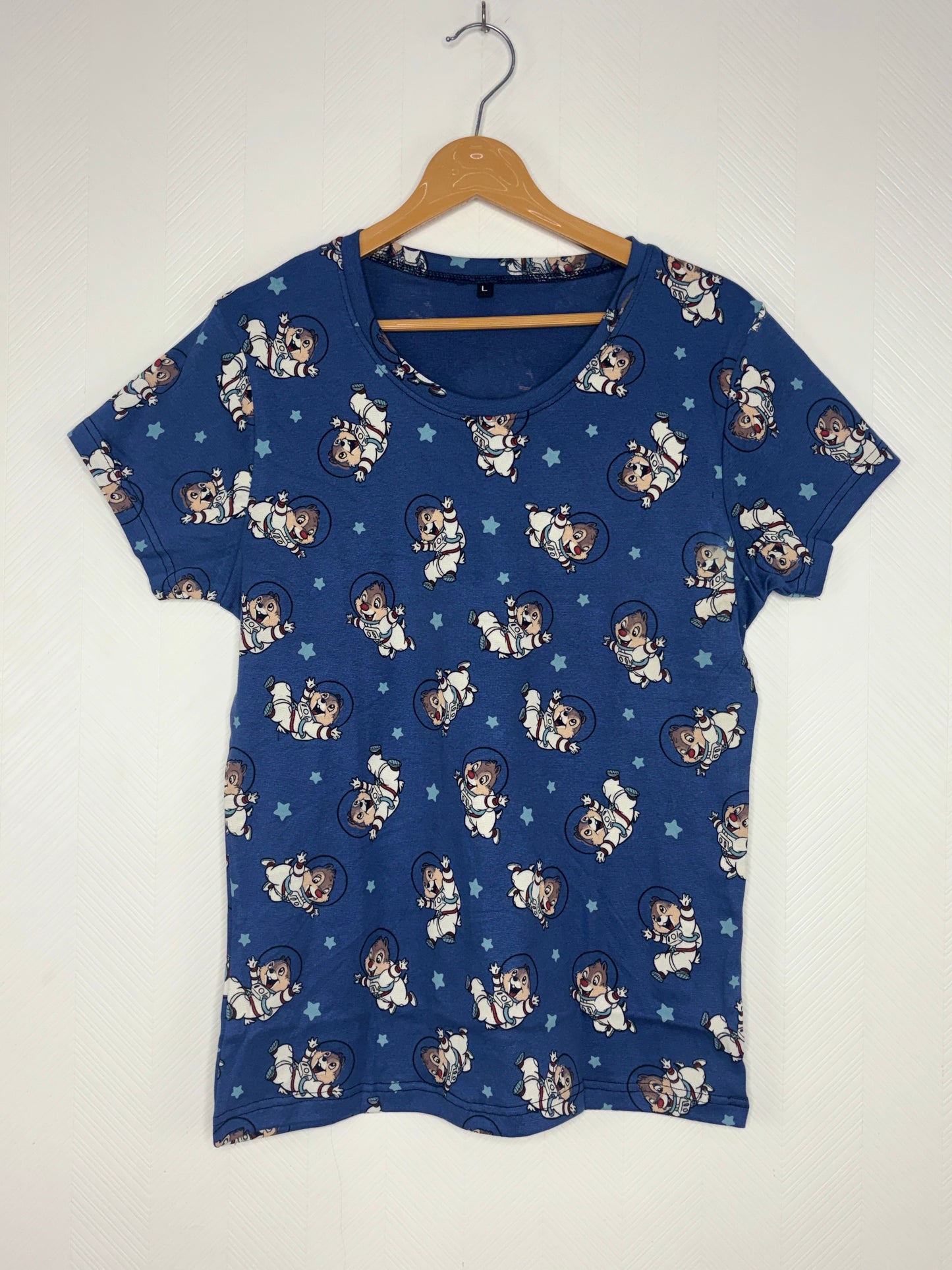 Royal Blue Astronaut Cartoon Print Women's T-Shirt