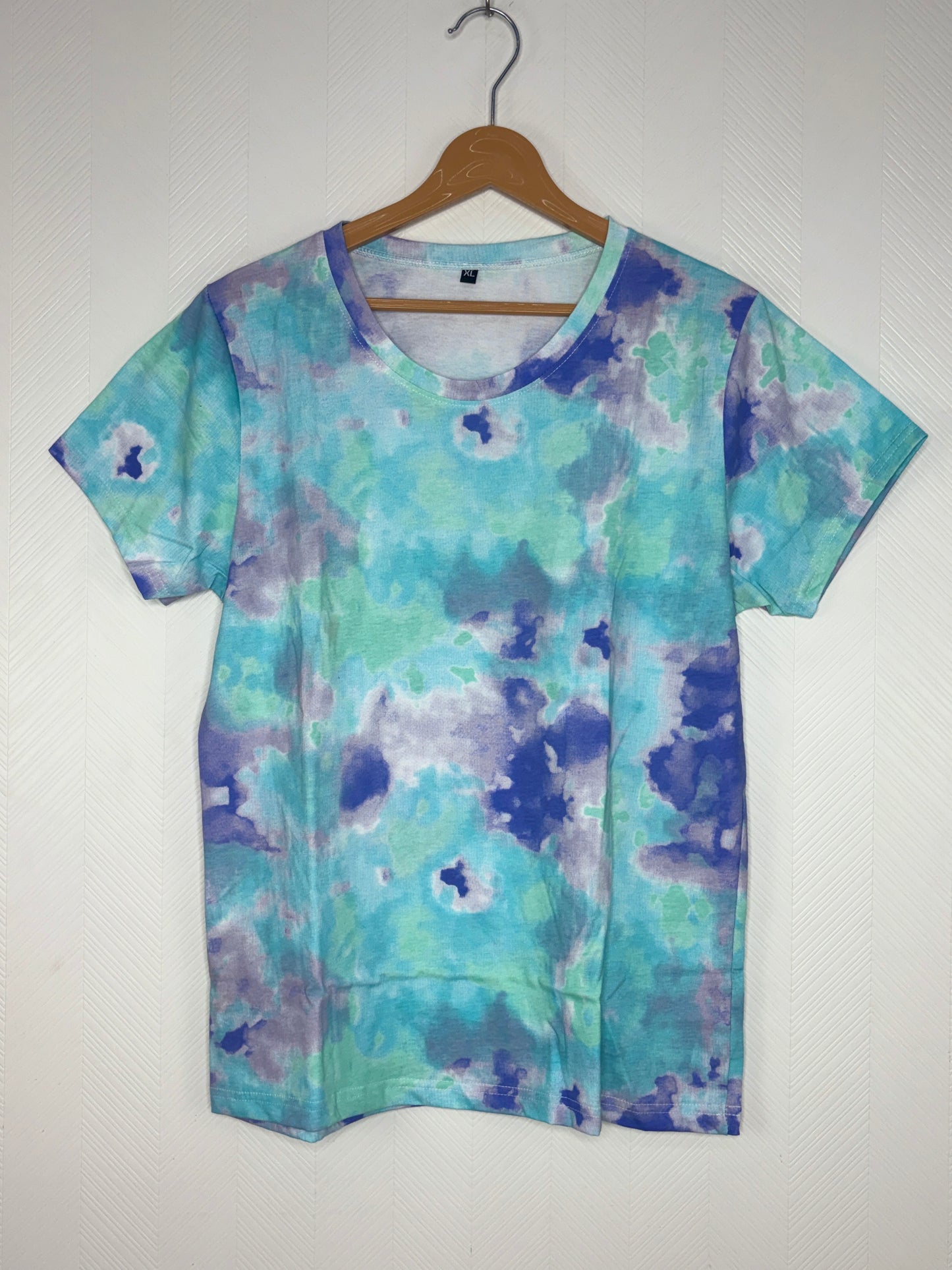 Mint Green Tie-Dye Print Women's T-Shirt