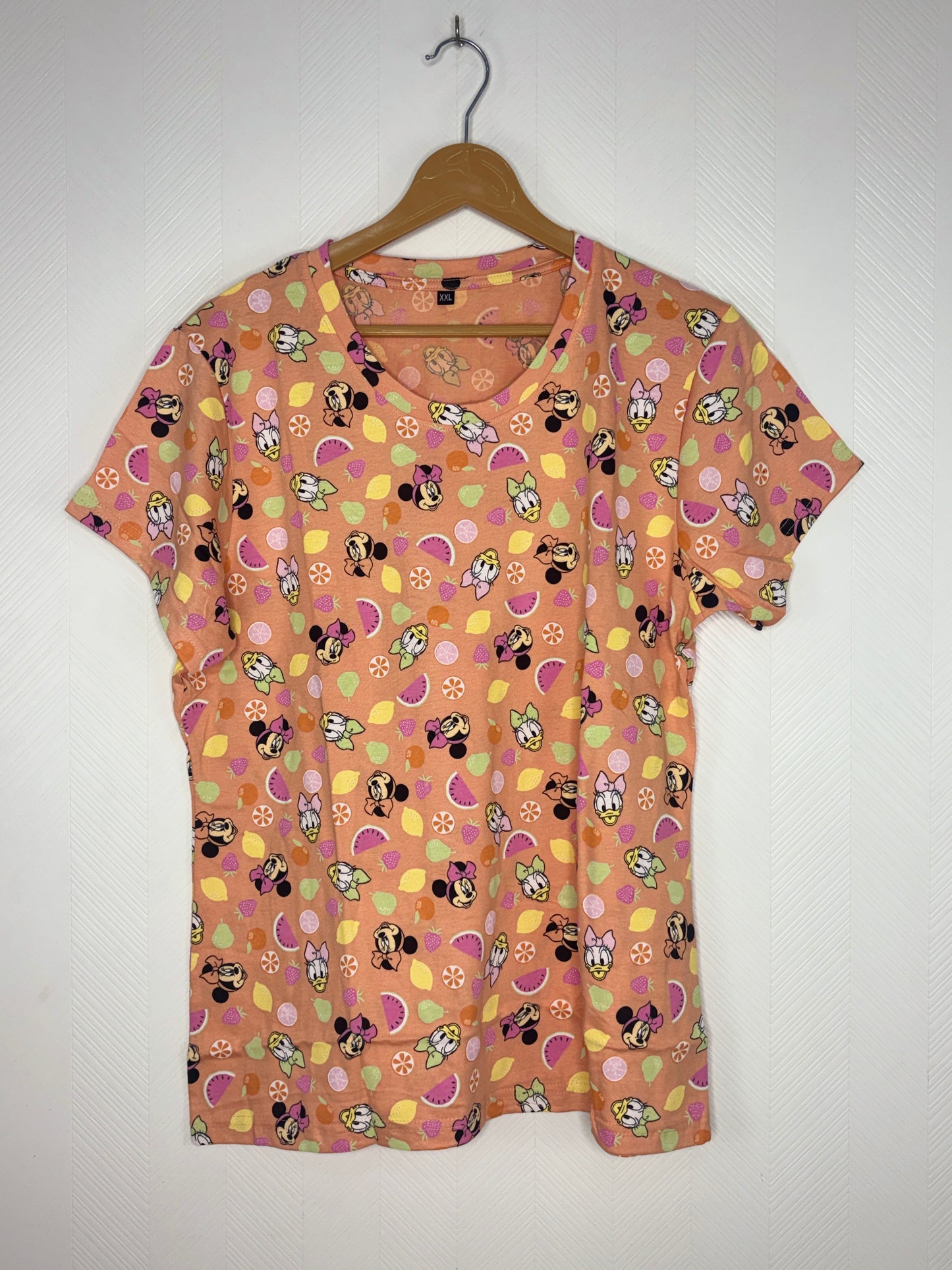 Peach Minnie & Daisy Fruit Print Women's T-Shirt