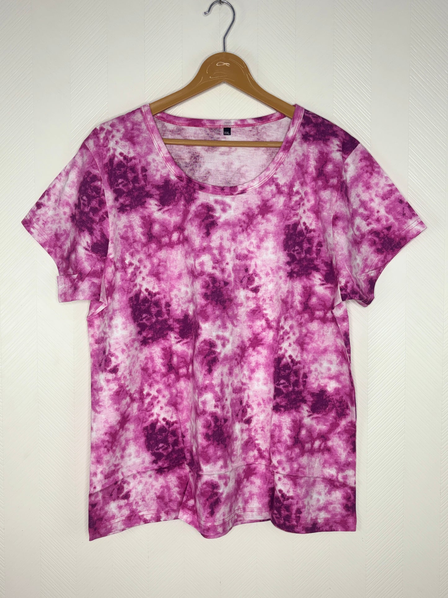 Pink Tie-Dye Print Women's T-Shirt
