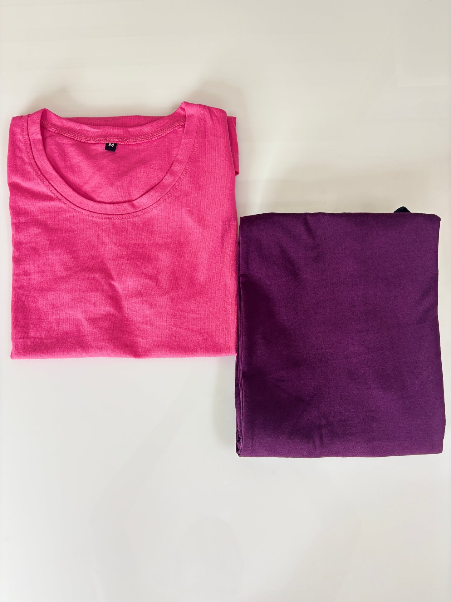 Hot Pink Solid Women's T-Shirt with Palazzo