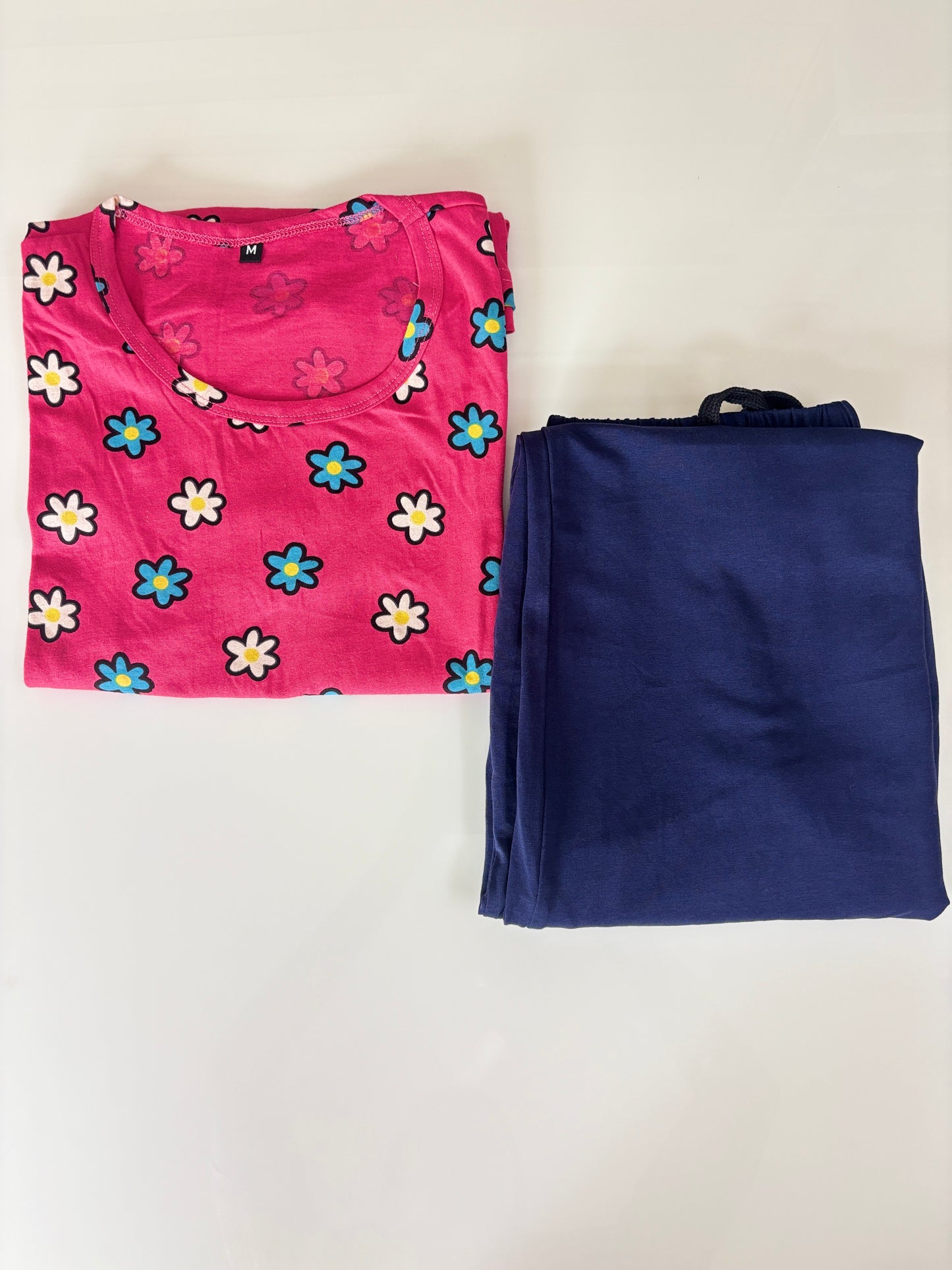 Pink Daisy Print T-shirt with Palazzo
