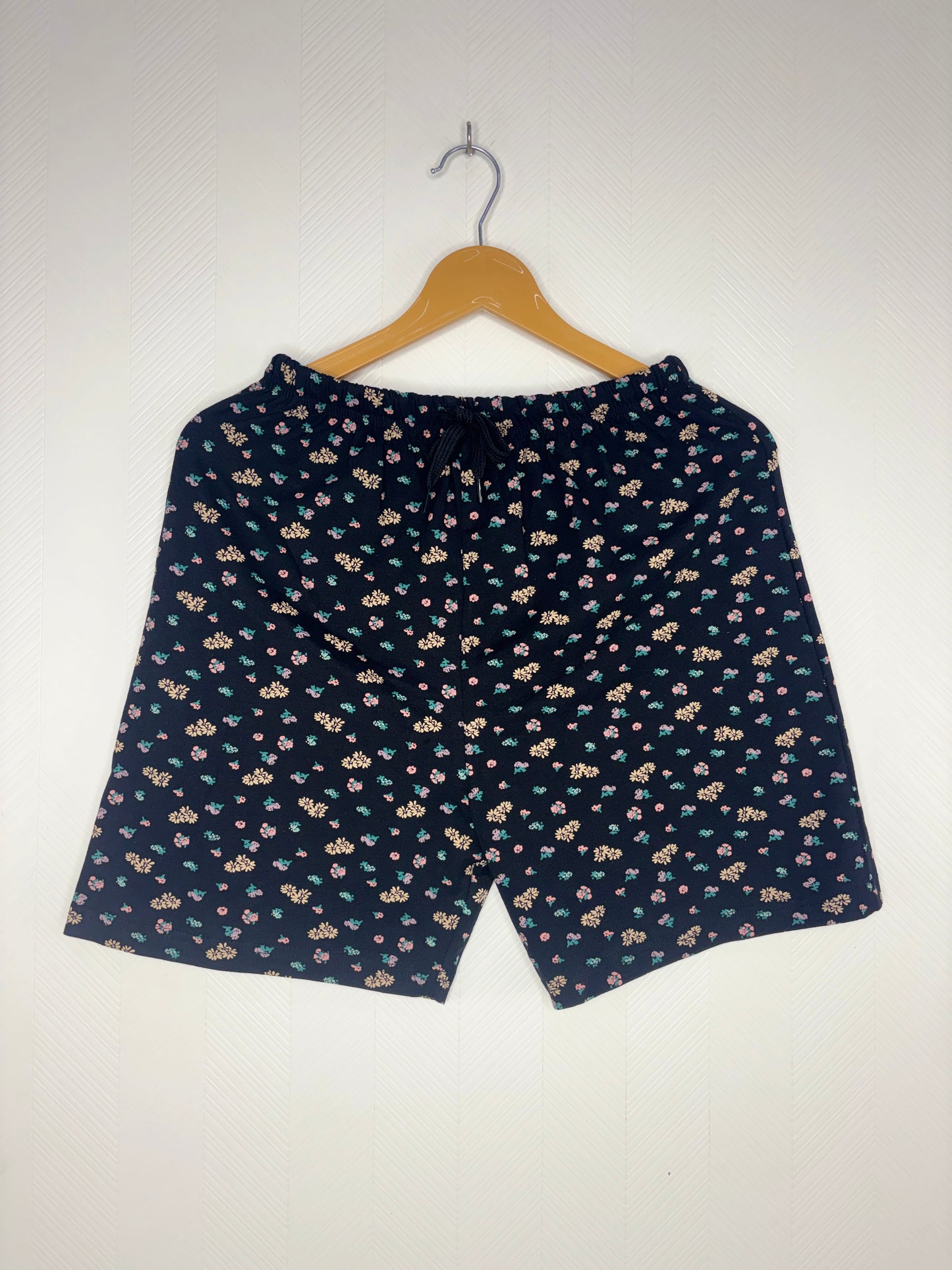 Navy Blue Ditsy Floral Print Women's Shorts
