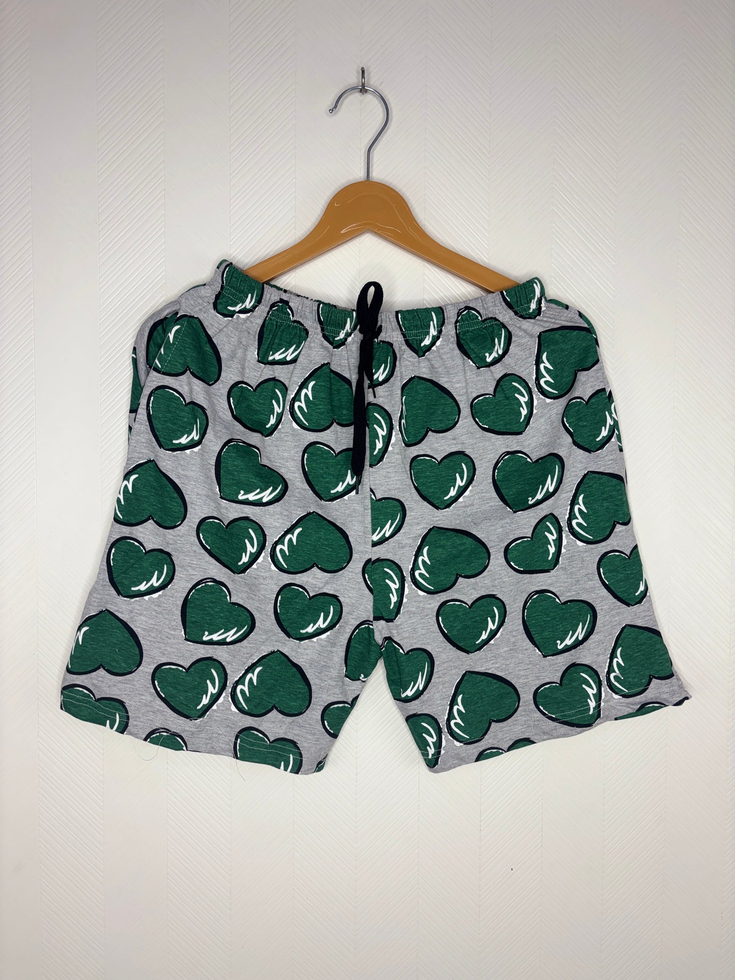 Grey Heart Print Women's Shorts