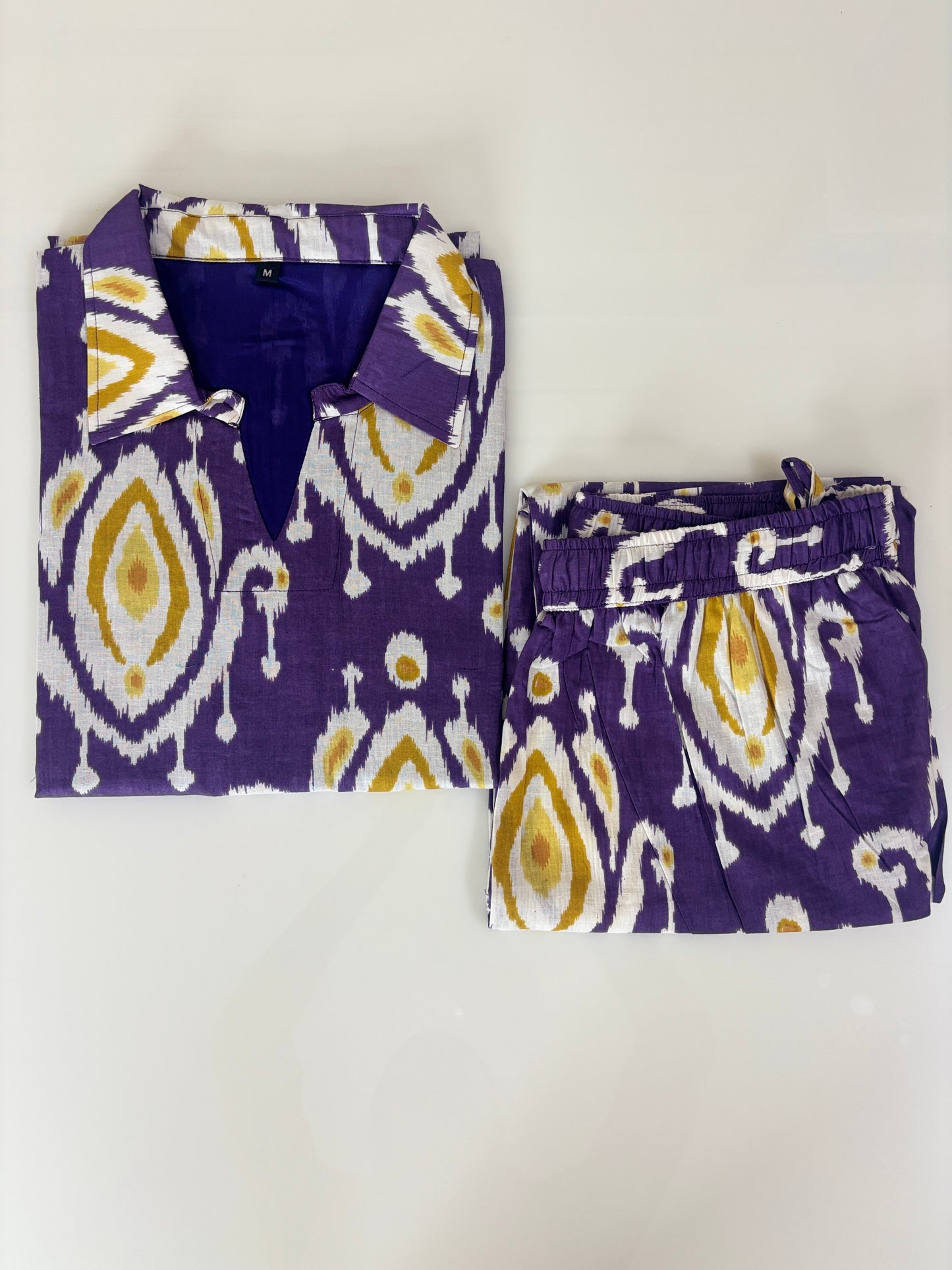 Purple Ikat Print Outdoor Wear Co-ords