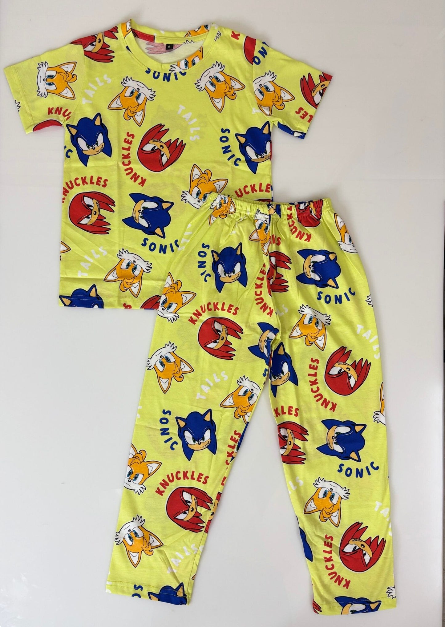 Yellow Cartoon Charecters Printed T-Shirt and Pant Co-ords