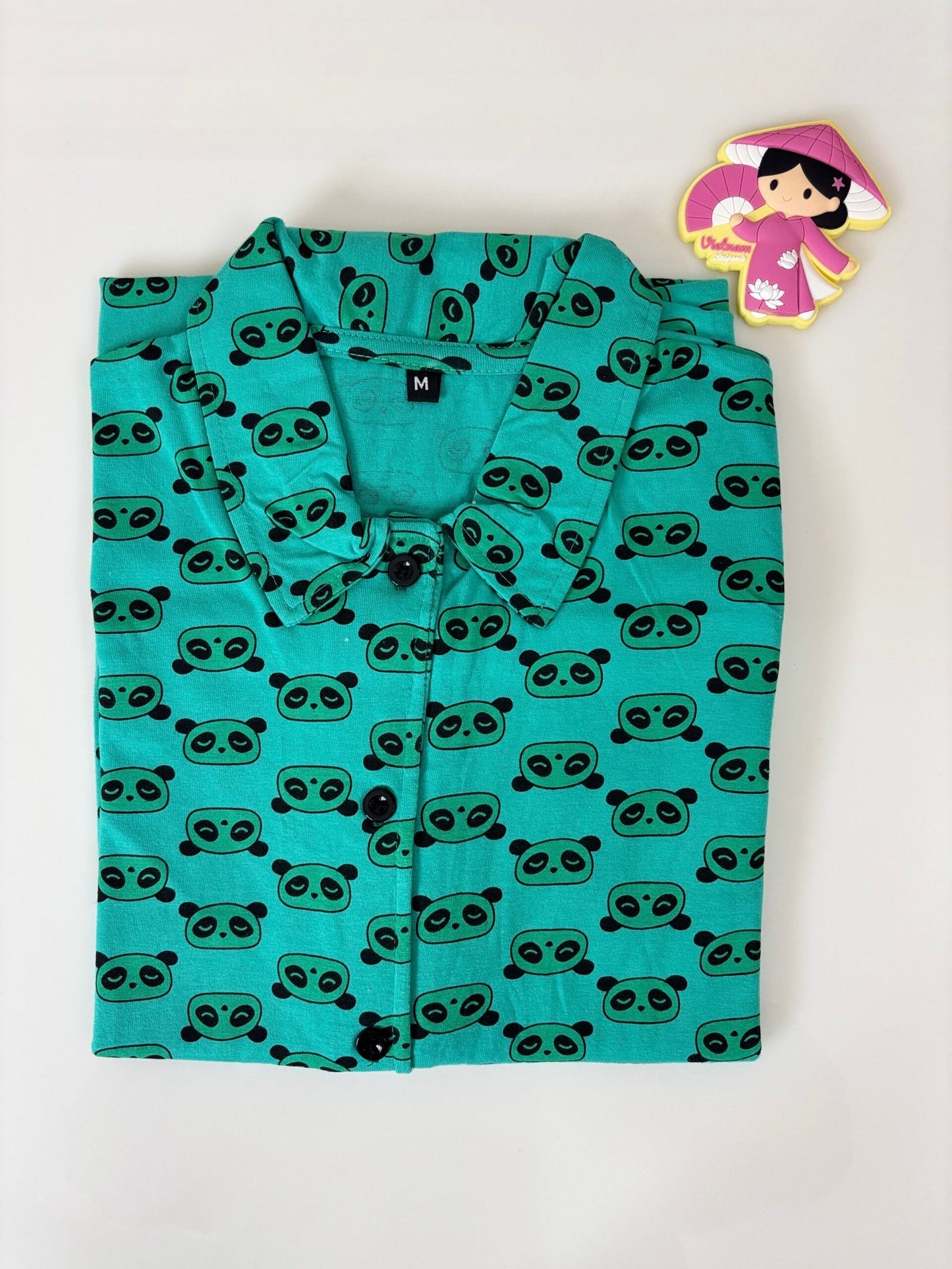 Turquoise Disney Series Printed Front Open Long Tunic