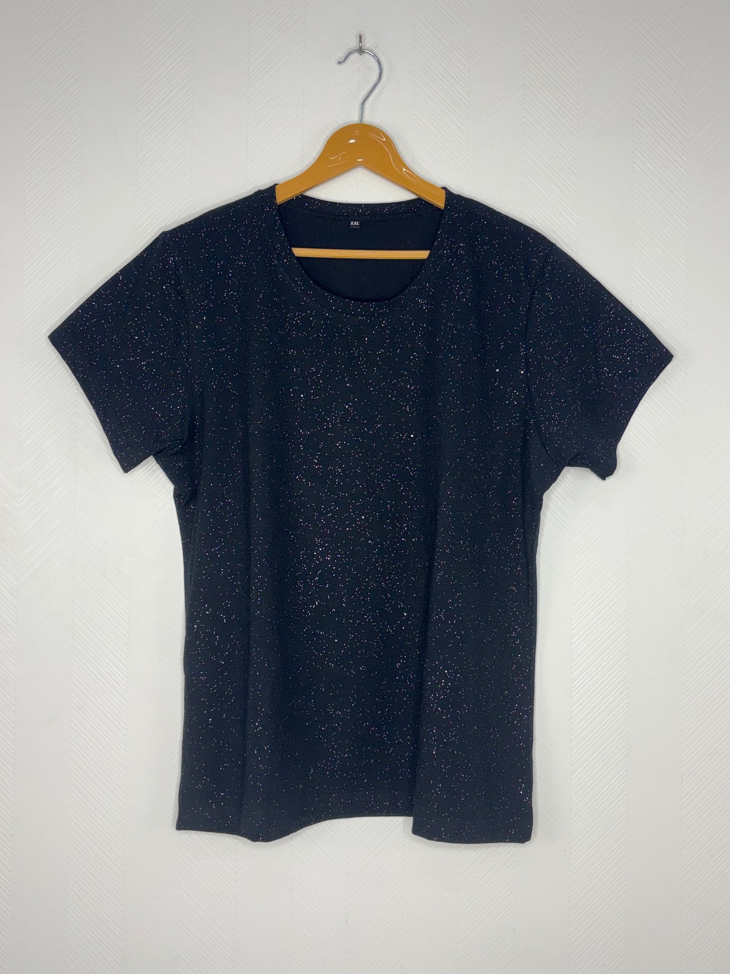 Black Glitter Print Women's T-Shirt