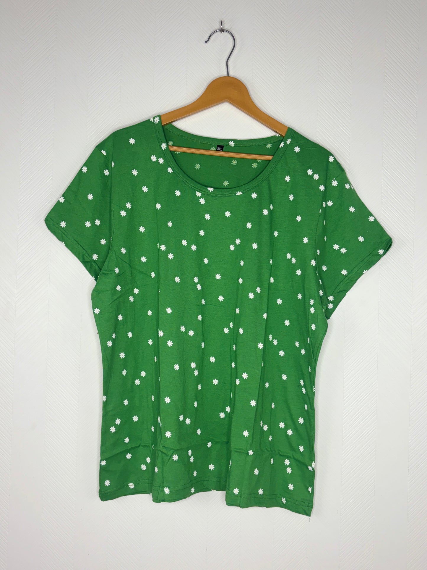 Green Ditsy Floral Print Women's T-Shirt