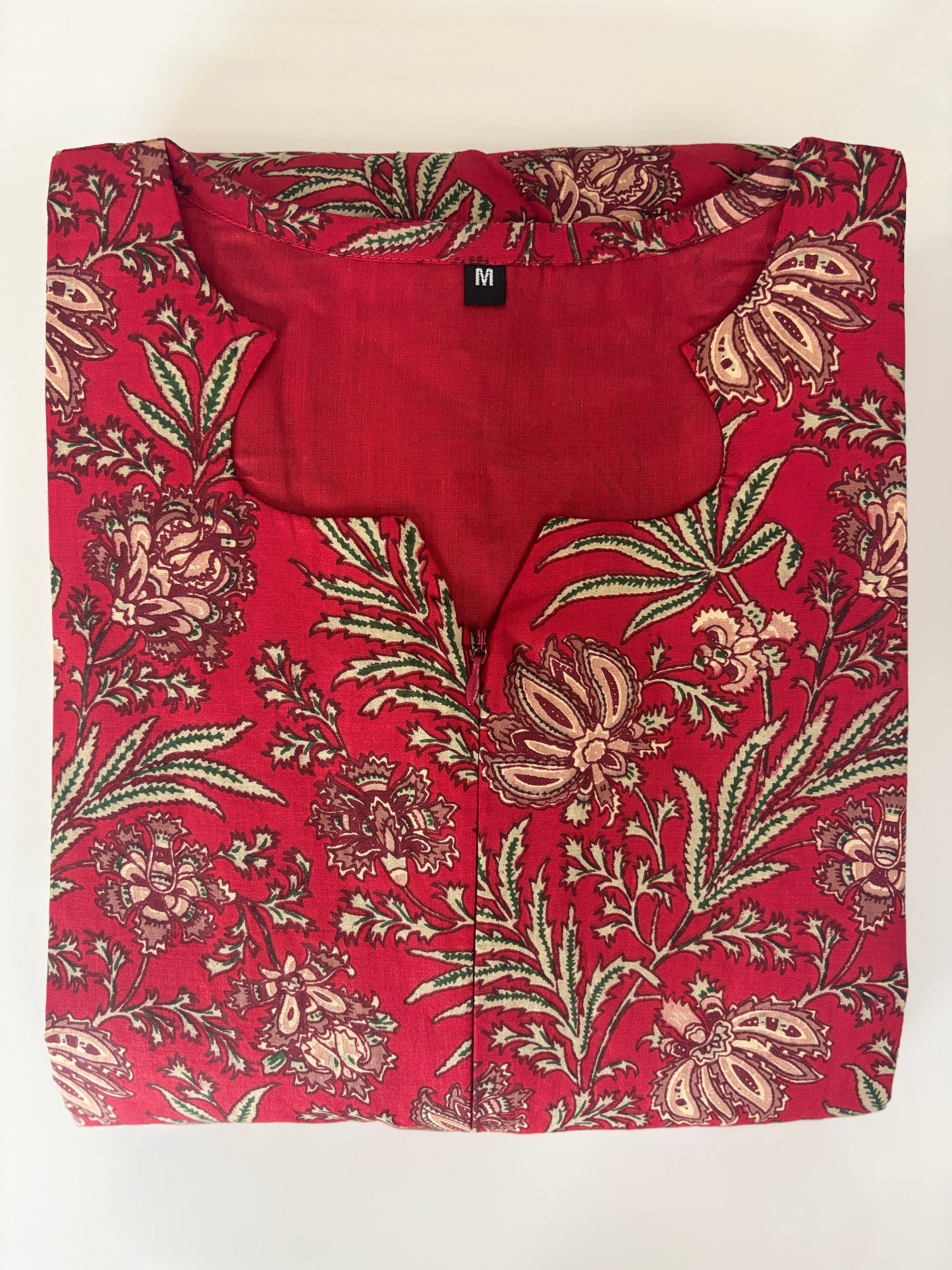 Brick Bloom Center Zip Cotton Maxi