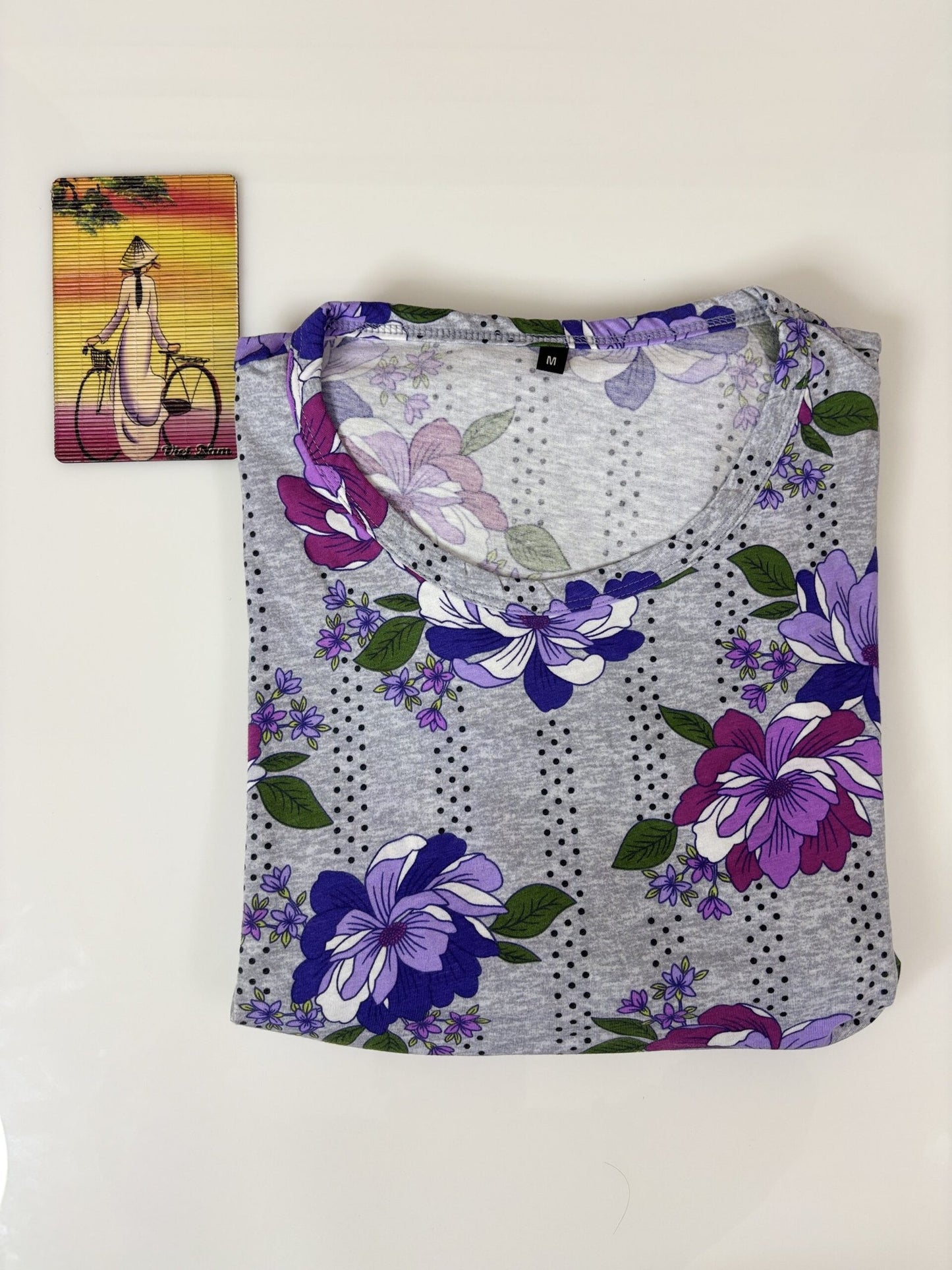 Gray with Multicolor Floral Printed Feeding Puff Sleeve Maxi