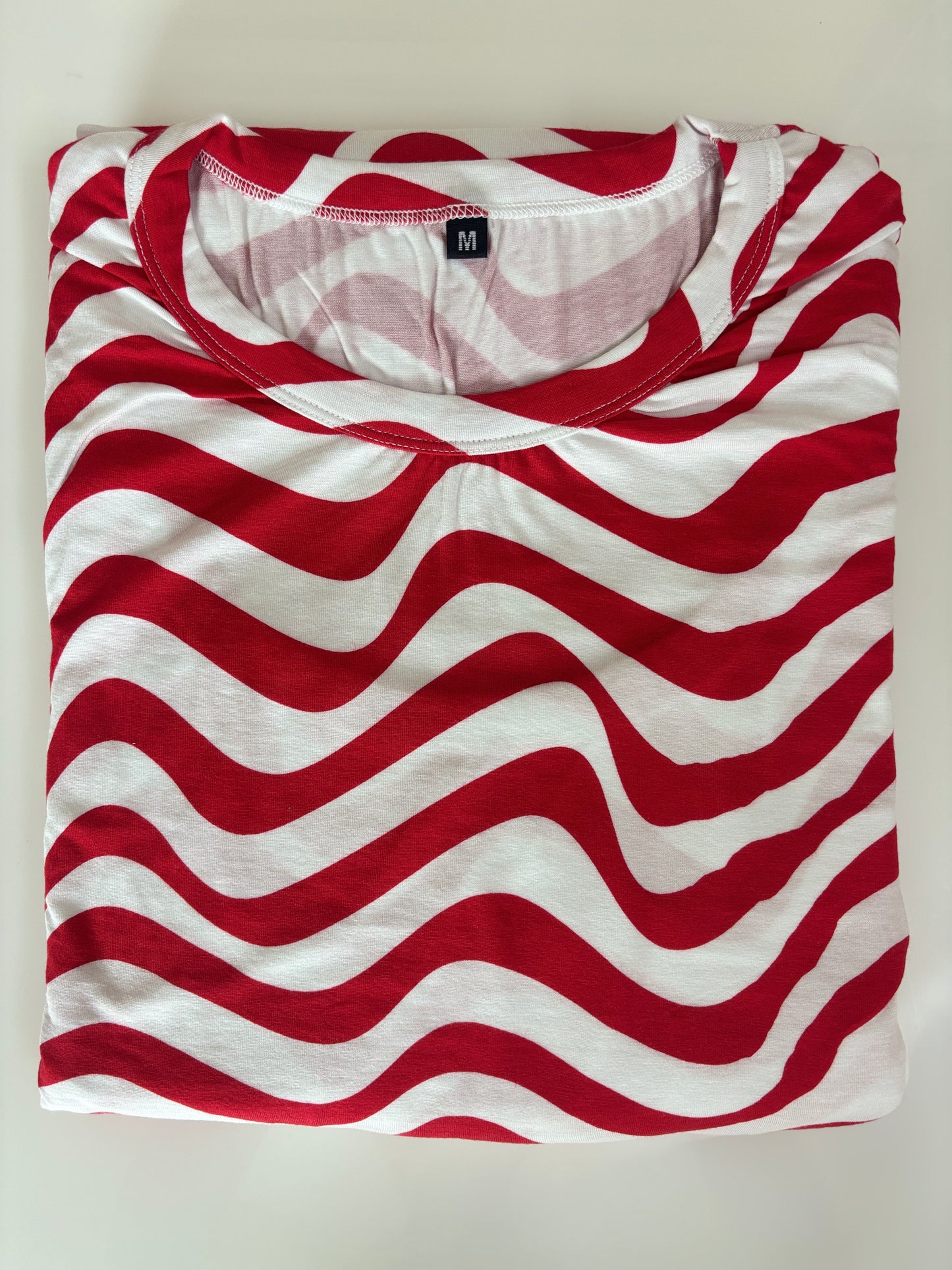 Red Wave Print Maternity Maxi